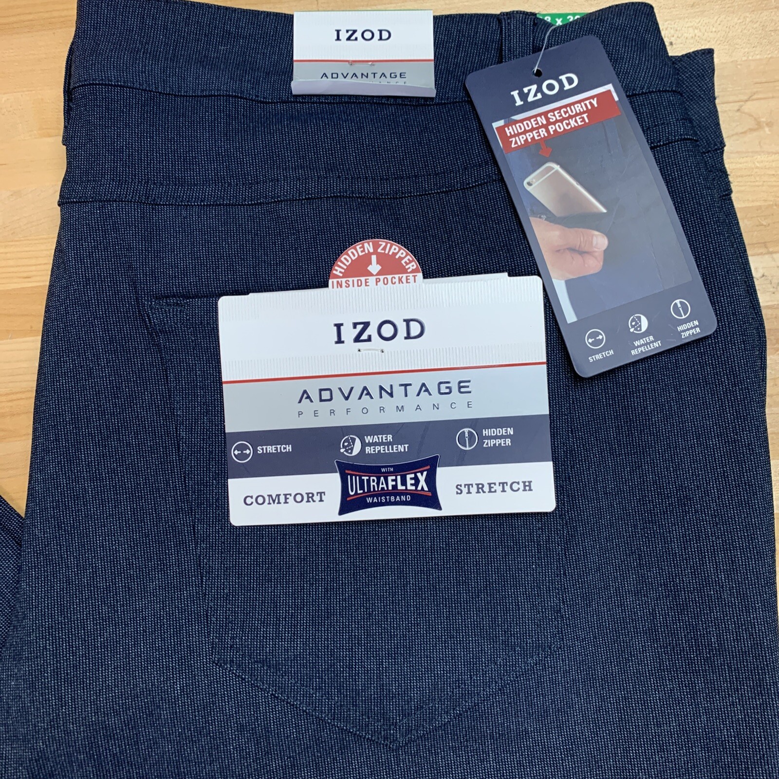 IZOD Men’s Stretch Pant Advantage Comfort Stretch Hidden Zipper Variety