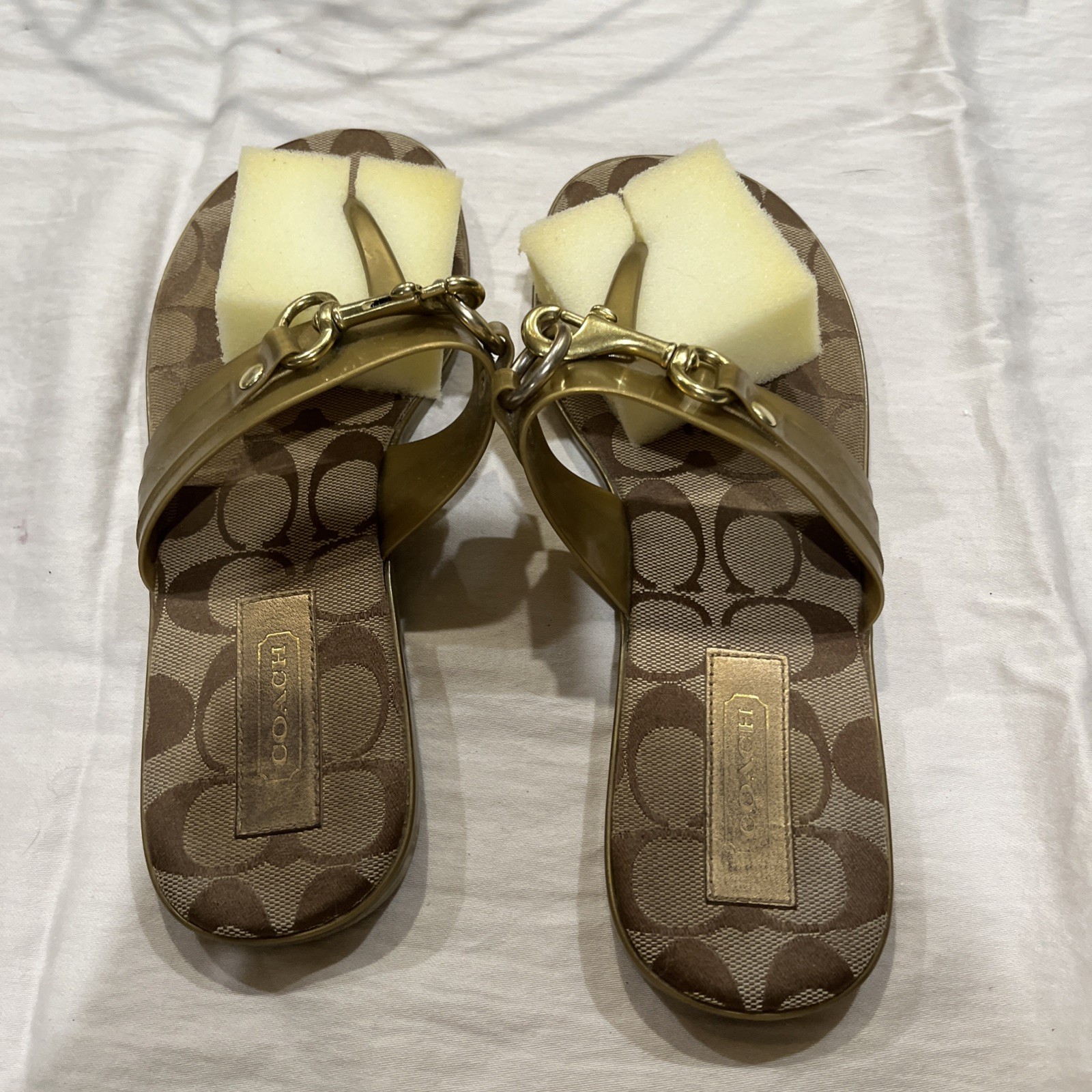 Coach Rikki Jelly And Canvas Sandals Sz 8