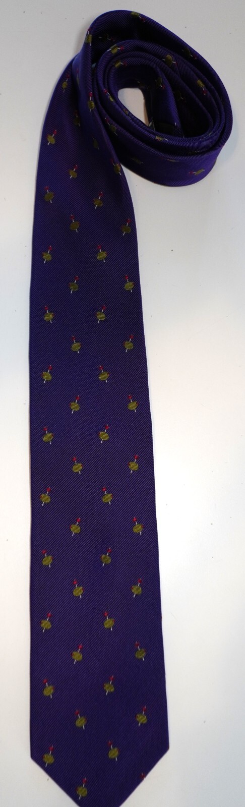 MEN’S PURPLE MARTINI PRINT SILK NECKTIE