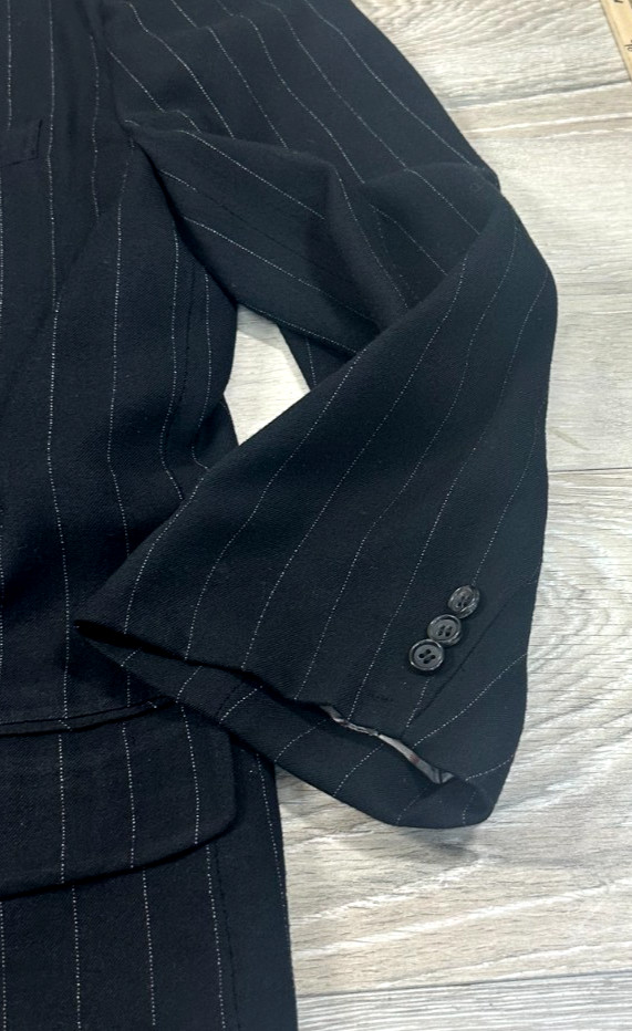 COMME des GARCONS HOMME PLUS Men’s Black Cashmere* Pinstripe Sport Coat Blazer L