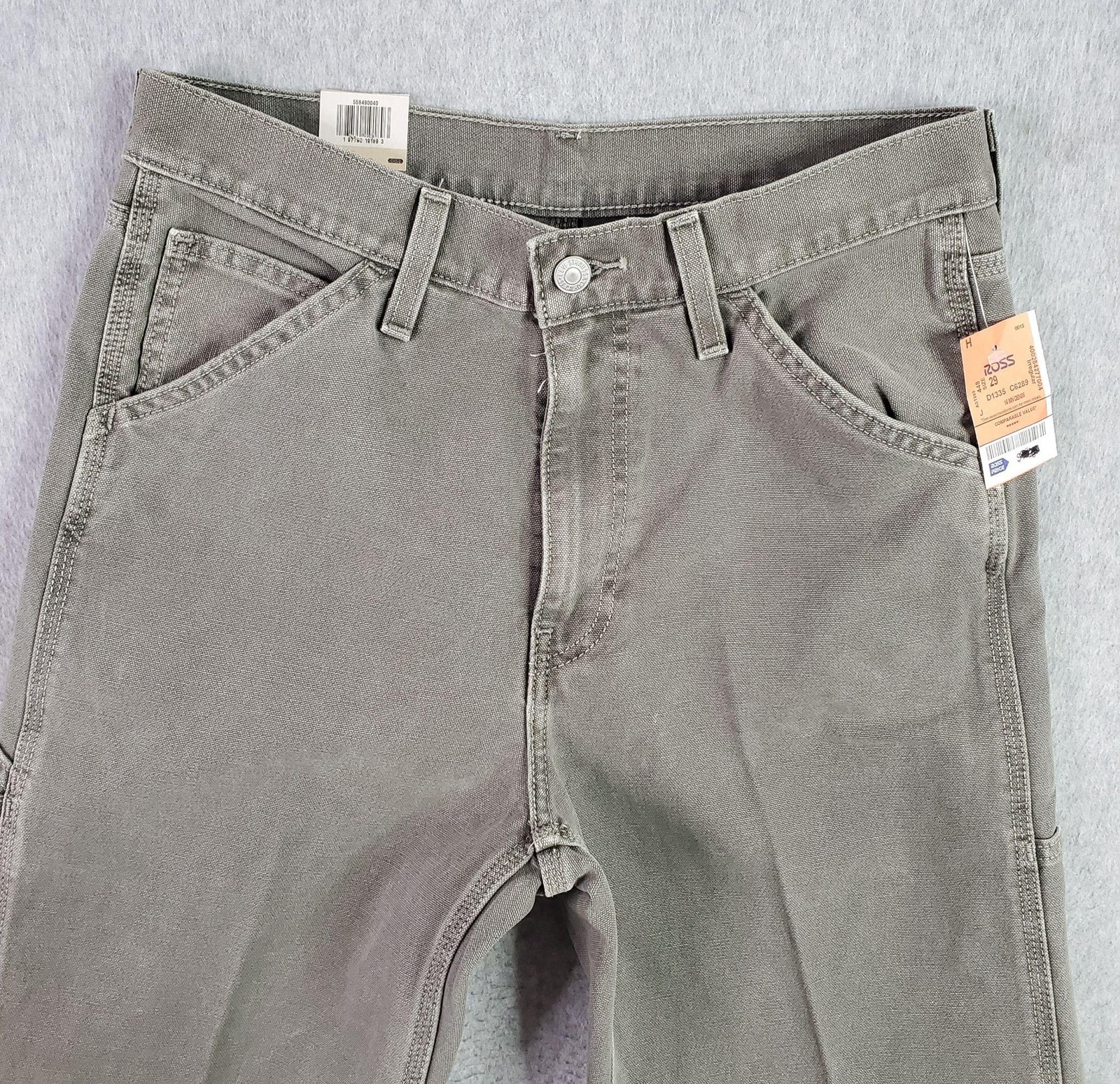 Levis 568 Stay Loose Carpenter Jeans FITS 29X30 tag sz 29×32 Gray Relaxed Canvas