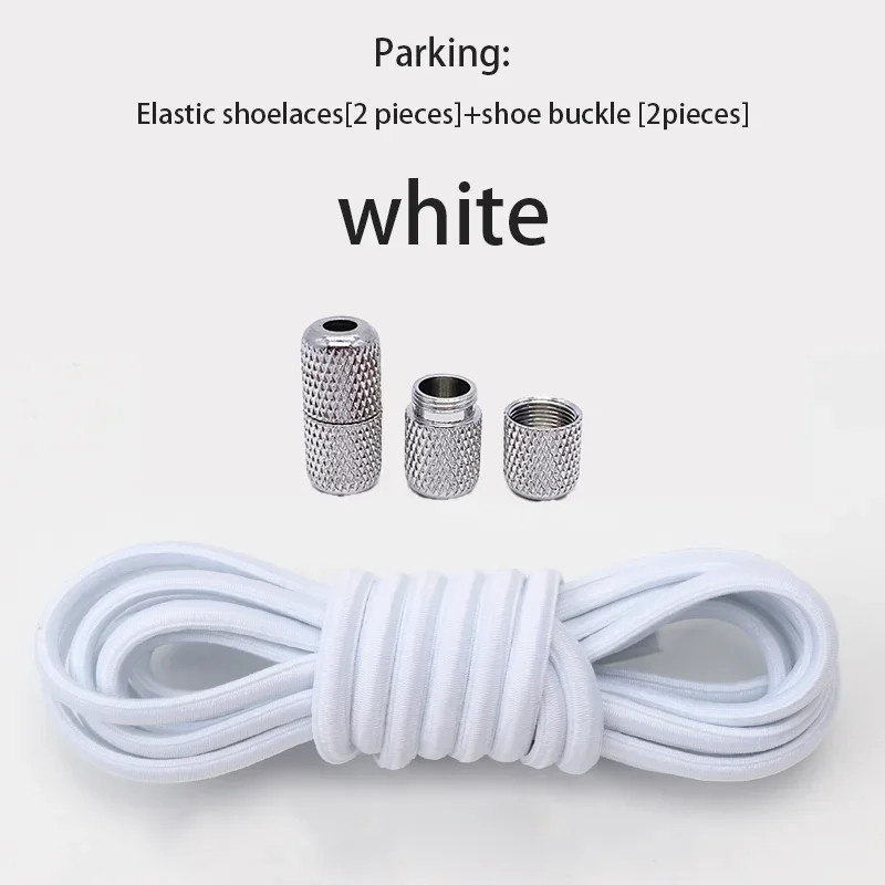 round Elastic Shoelaces for Sneakers No-Tie Tennis Shoe Laces with Rubber Band f