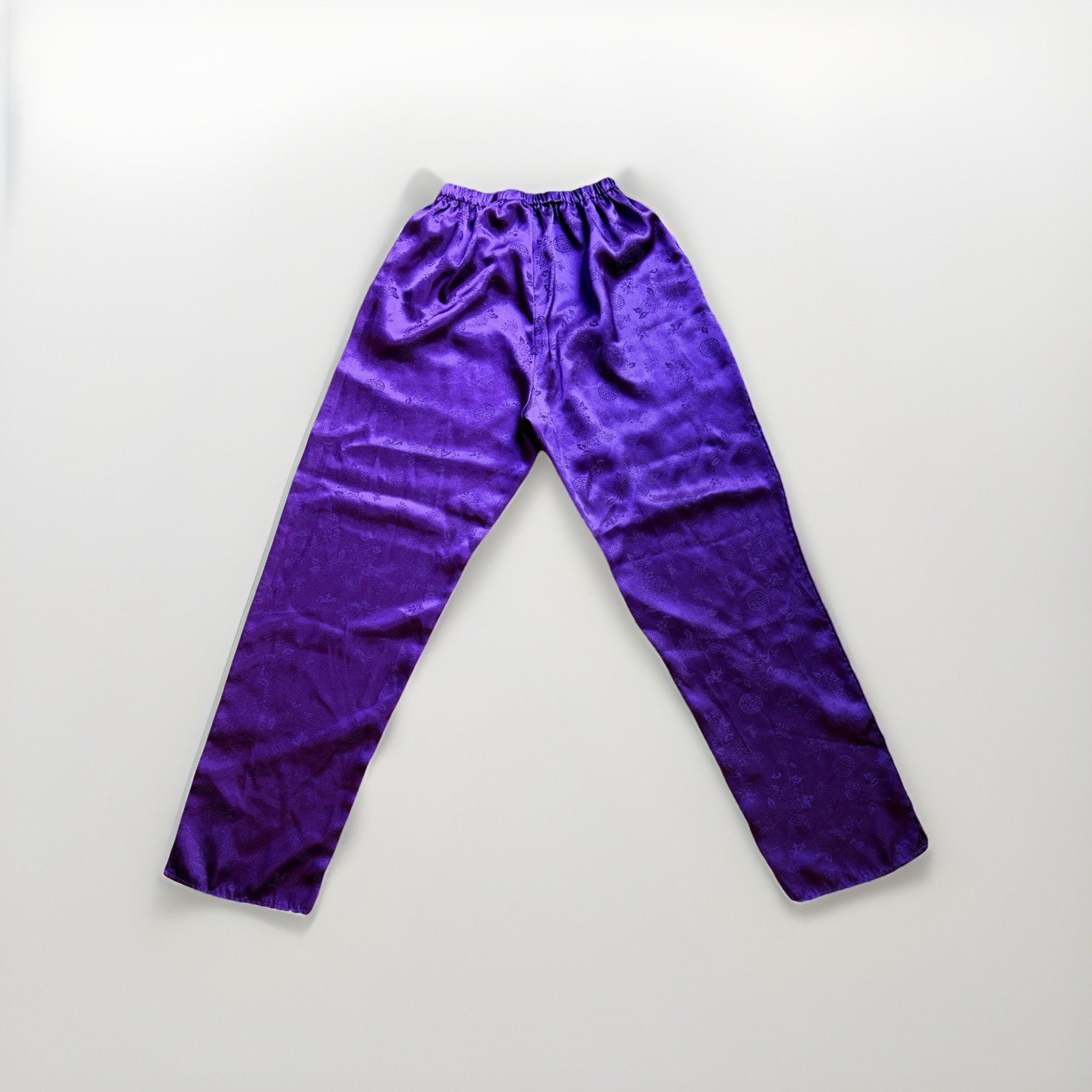 VTG Lord & Taylor Bottoms Pants Sz S Purple Asian Fashion Qipao Modern Satin