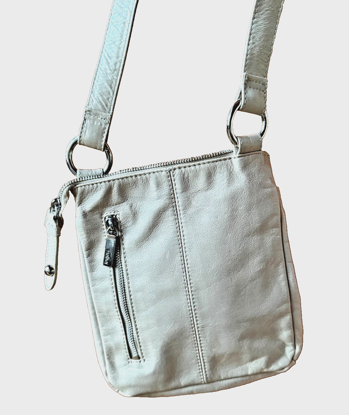 HOBO The Original Crossbody Leather Purse Bag in Cream/Beige/Stone – EUC