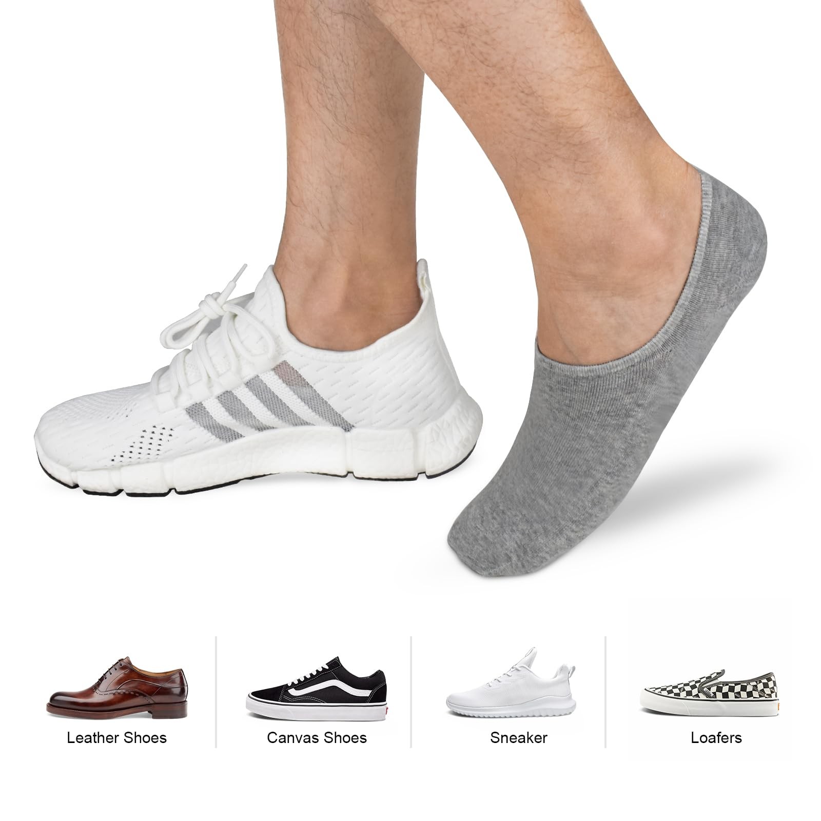 No Show Socks Men 12 Pairs Invisible Socks with AntiSlip Silicon Sneakers Fla…