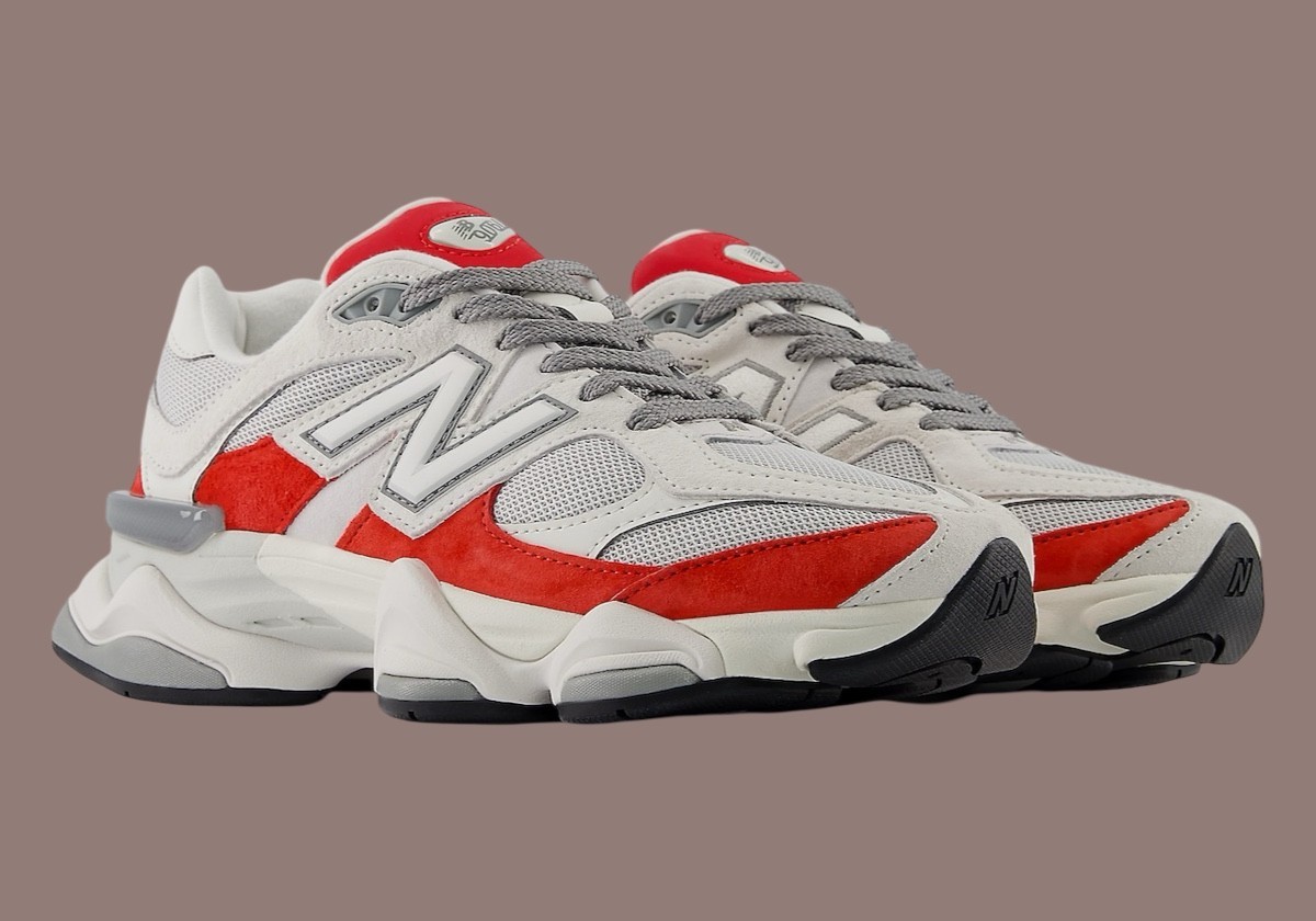 New Balance 9060 White Red Mens Sports Sneaker U9060JBE