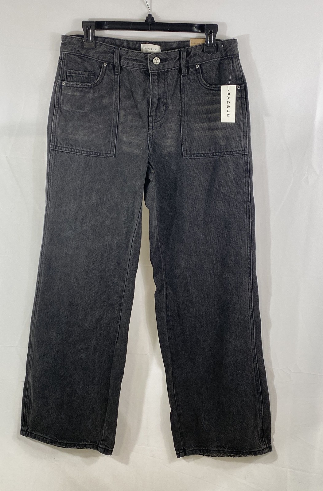 Pacsun Women’s Casey Low Rise Baggy Wide Leg Black Rigid Denim Jeans NWT Size 28