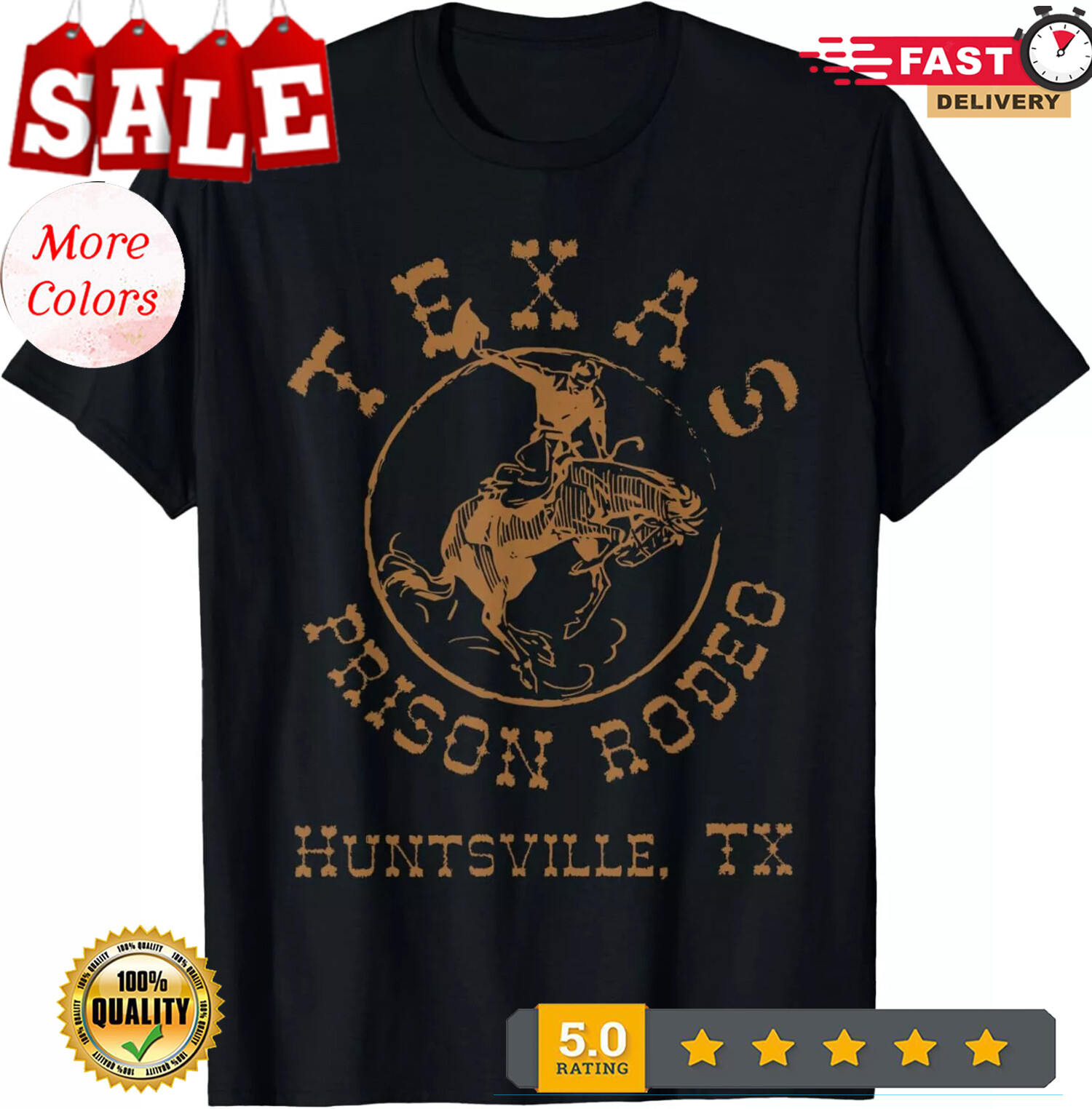 2025/Texas Prison Rodeo Cowboy Western T-Shirt