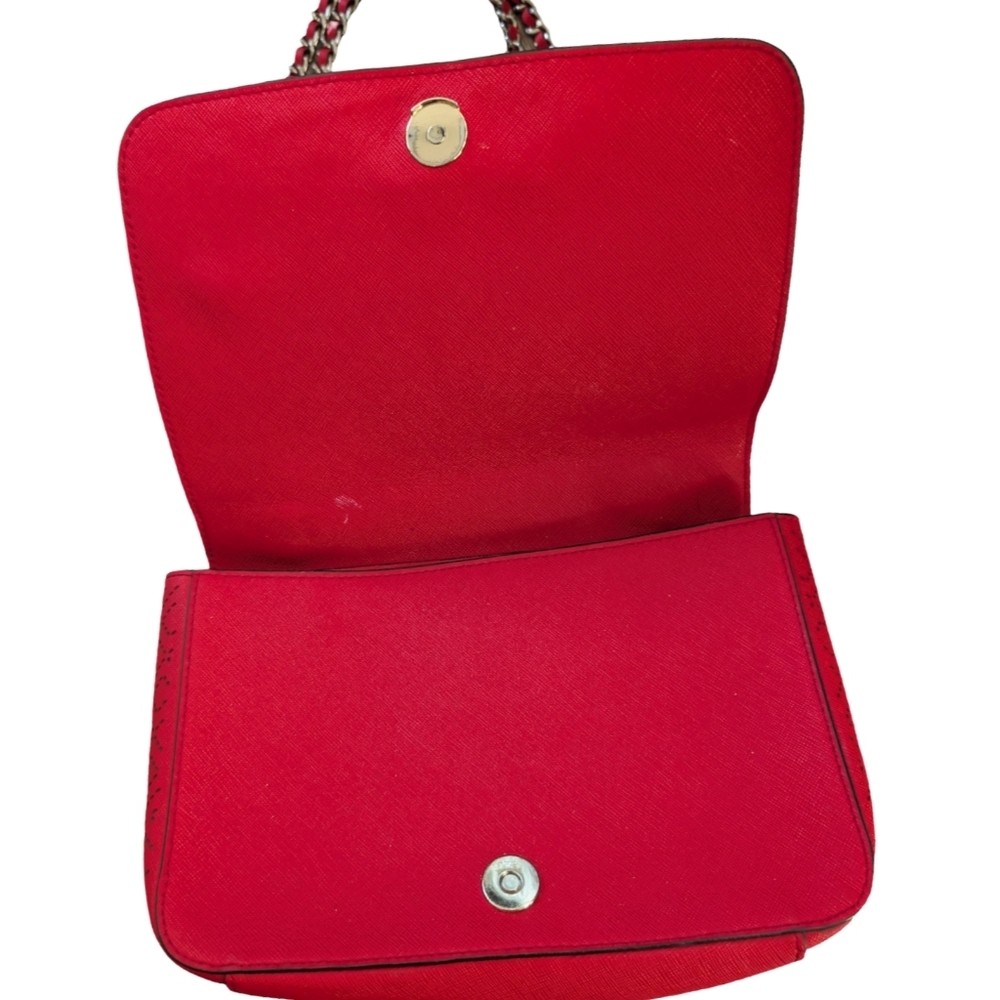 Tory Burch Robinson Perforated Crossbody Red