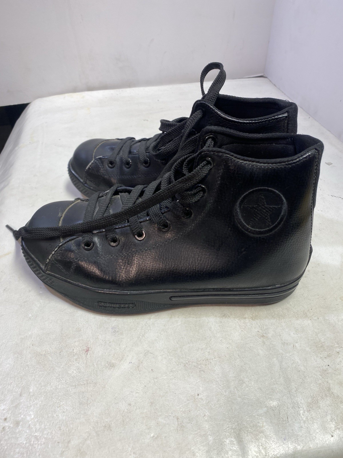 CONVERSE Black ASTM F2413-05  M I/75 C/75 EH STEEL TOE BOOTS SIZE 14M Excellent