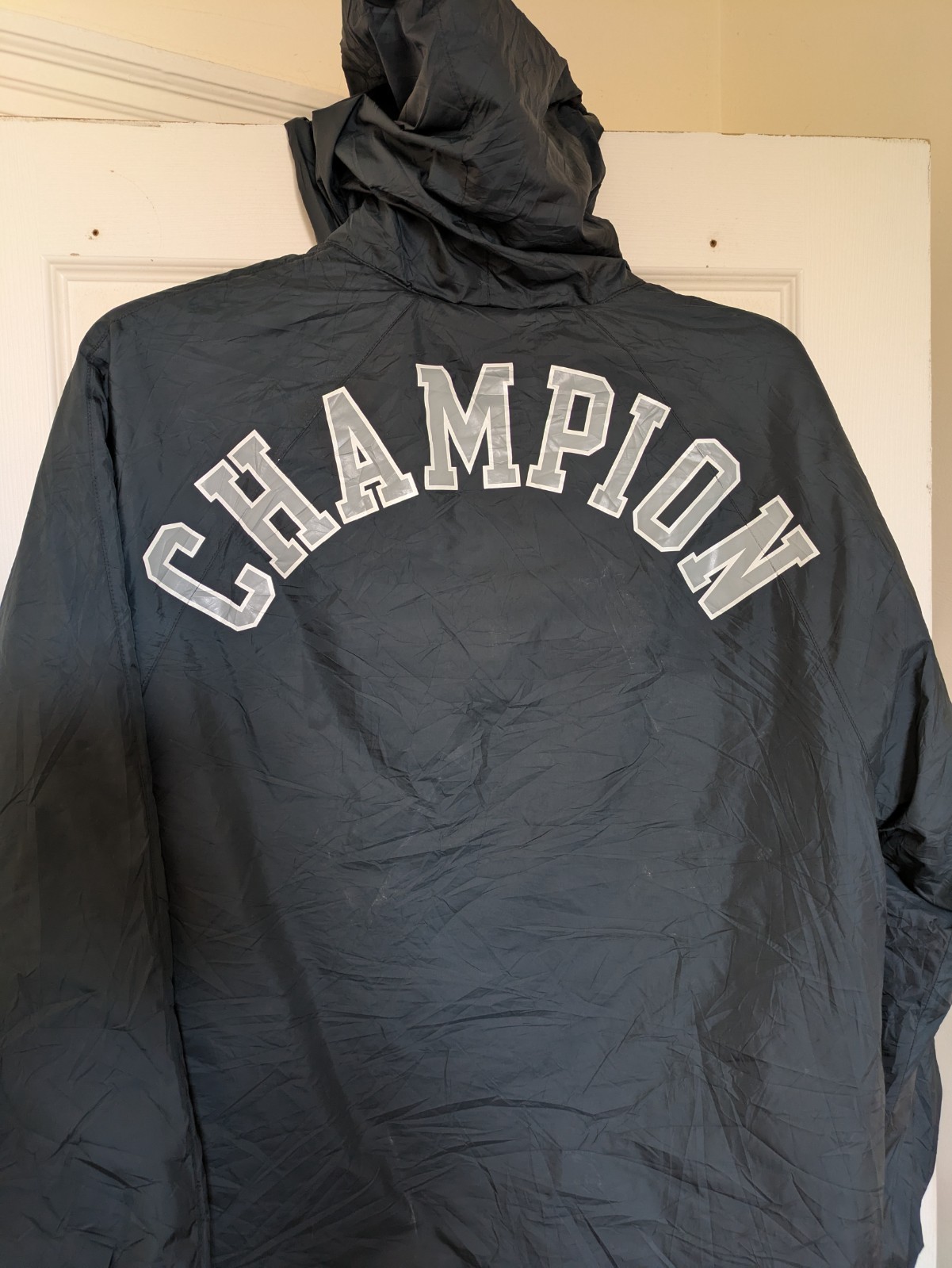 Champion Life Men’s Sideline Jacket Black Stadium Parka Hooded Coat Size Medium
