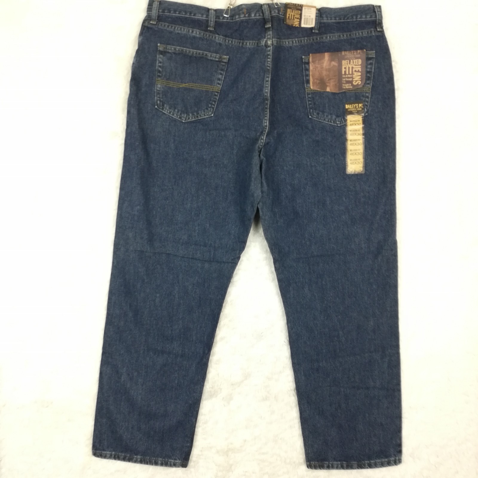 Bailey’s Pt Mens Jeans Straight Leg Relaxed Blue Denim Dark Stonewash 46×30 New