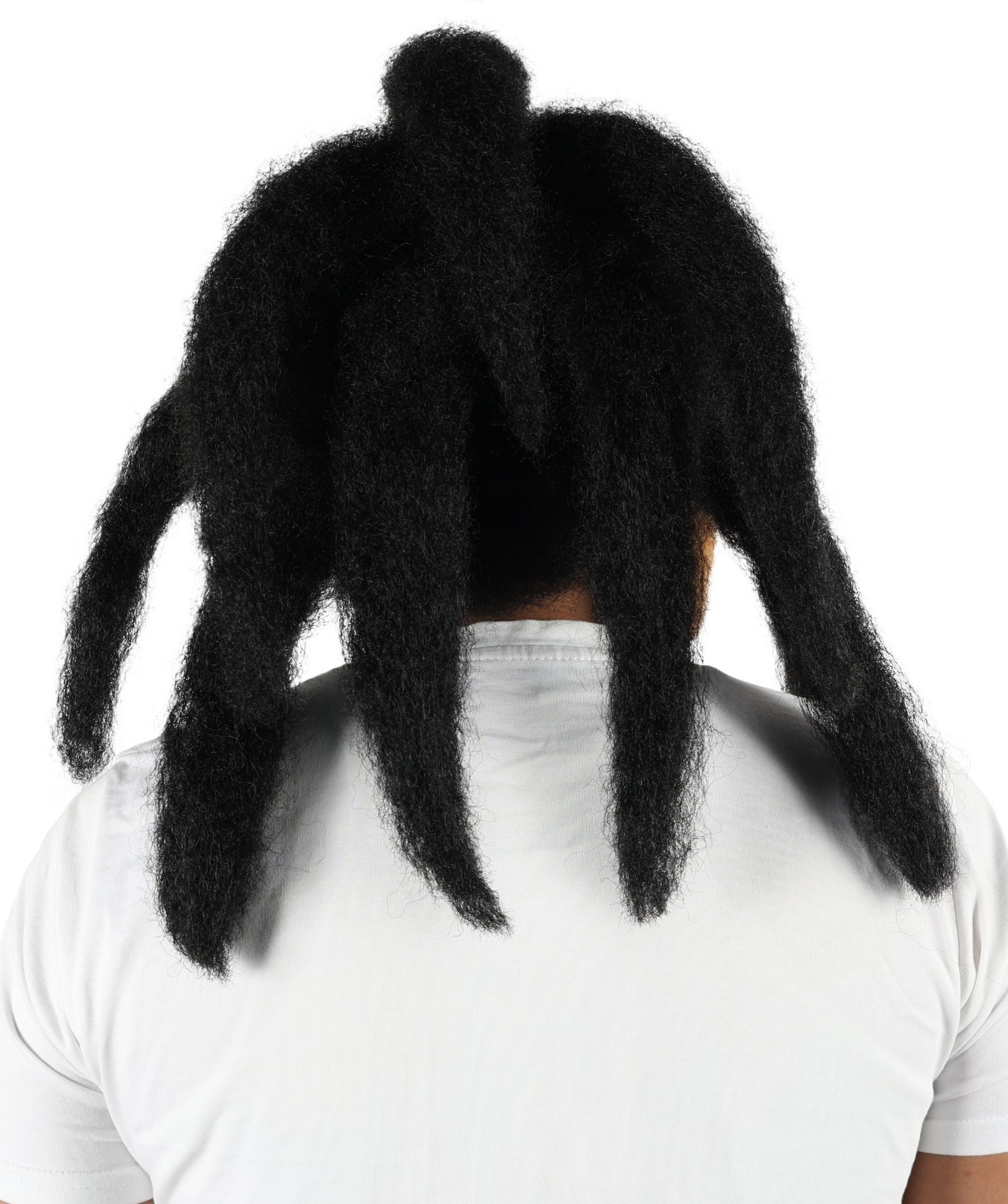 Unisex Shoulder-Length Black & Brown Dreadlock Wig, Flame-retardant Synthetic