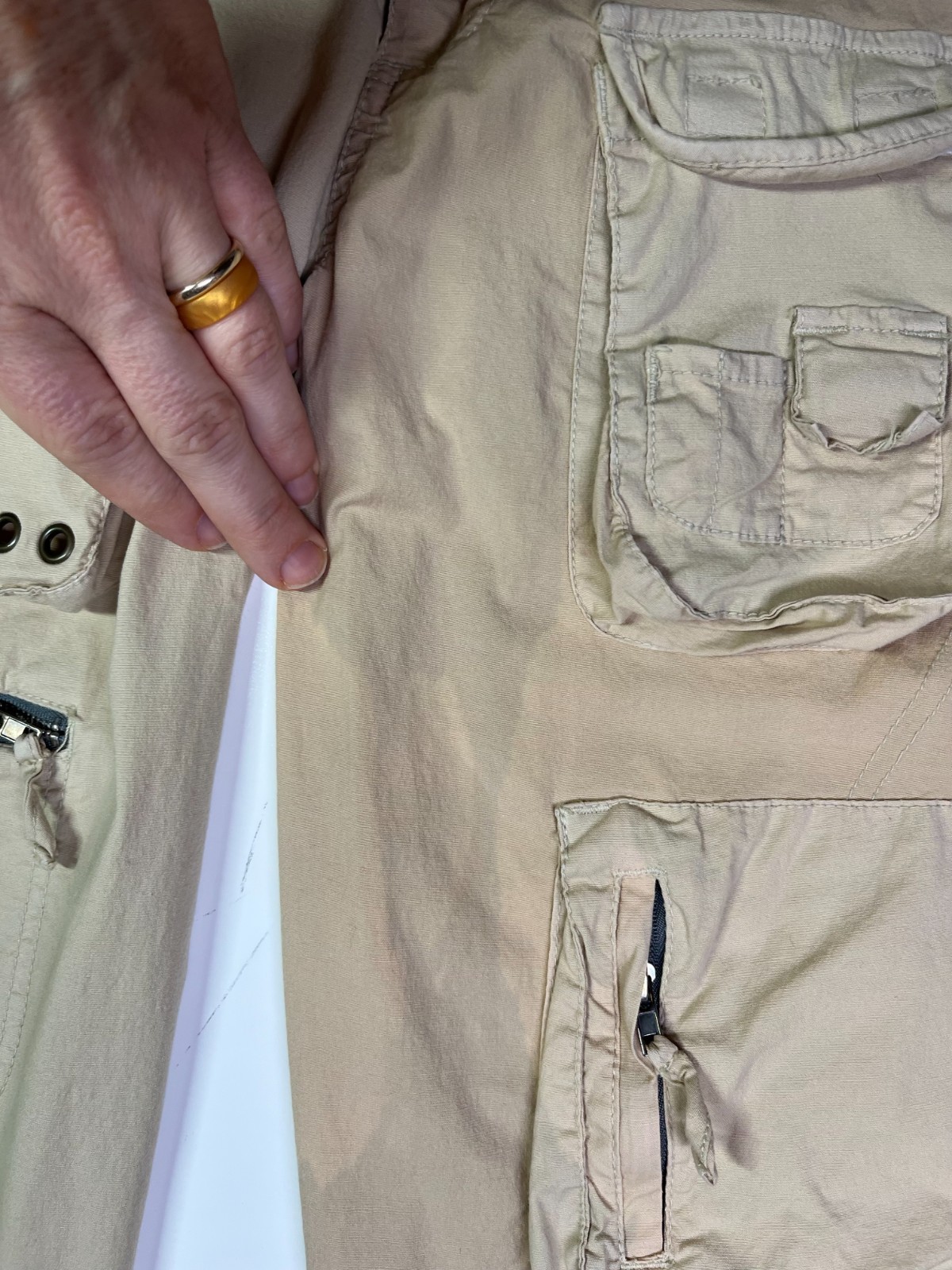 Pete & Greta Size 0 Cargo Pants Tan Cotton *Flaw