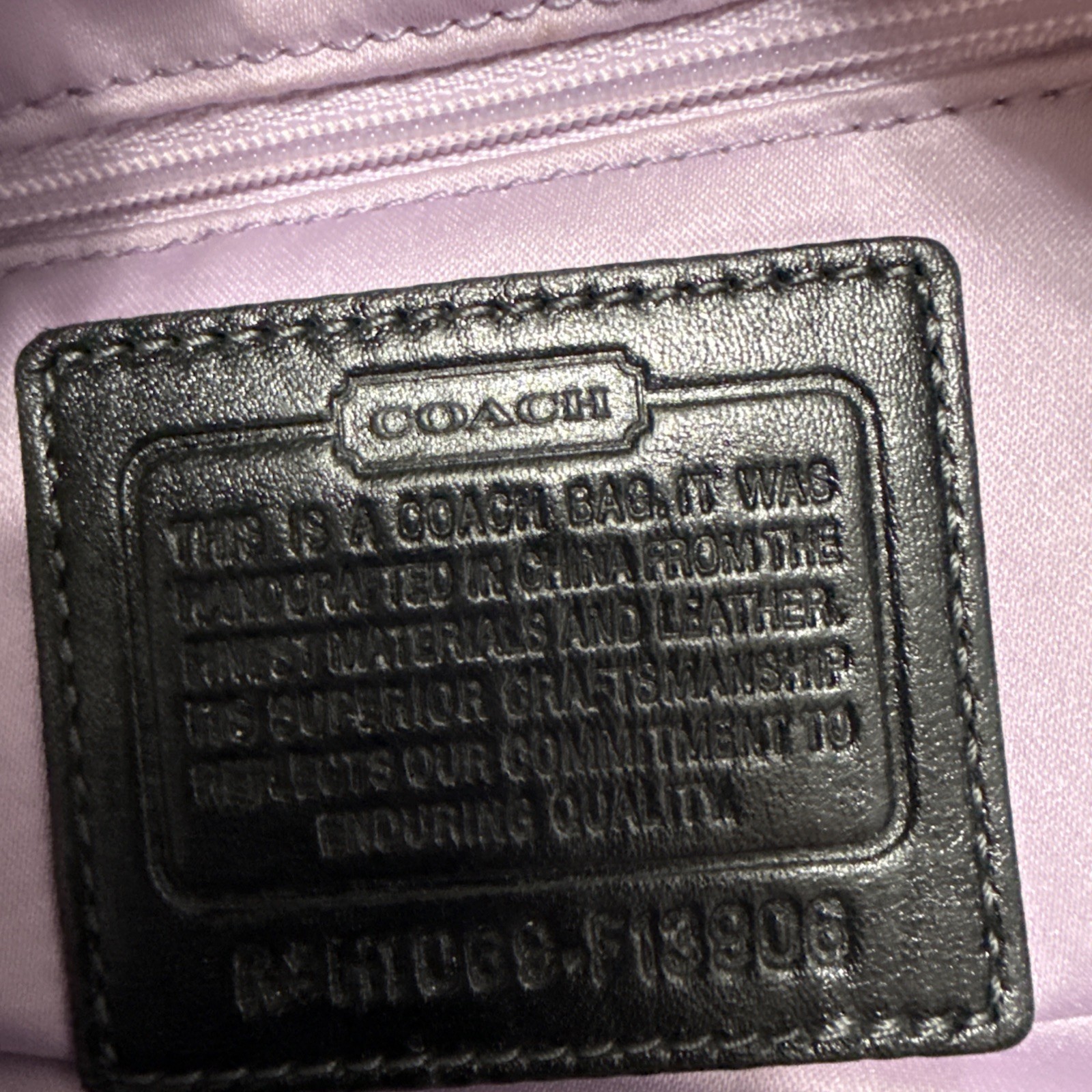 Authentic COACH Garnet Signature Satchel F13906 Black Pleated Jacquard Y2K