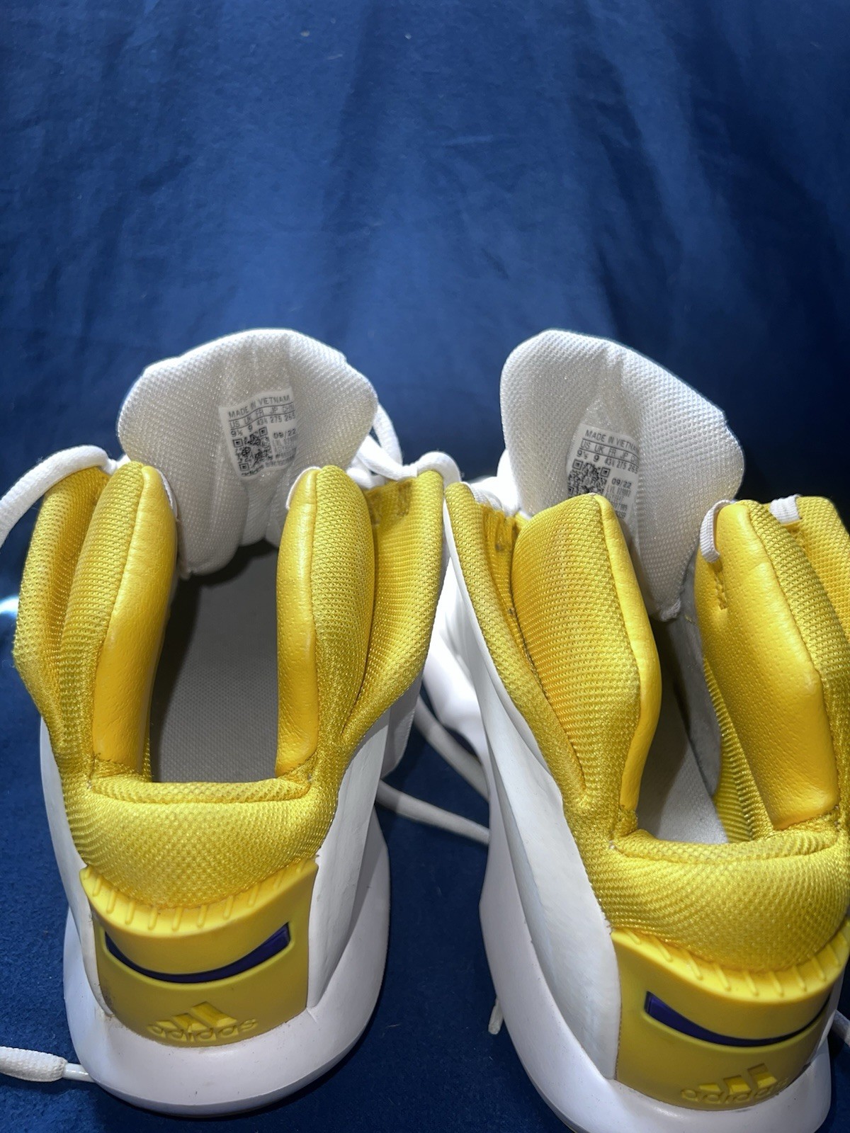 adidas Crazy 1 Kobe Men’s Mid Top Lace-Up Athletic Sneakers White Yellow Purple