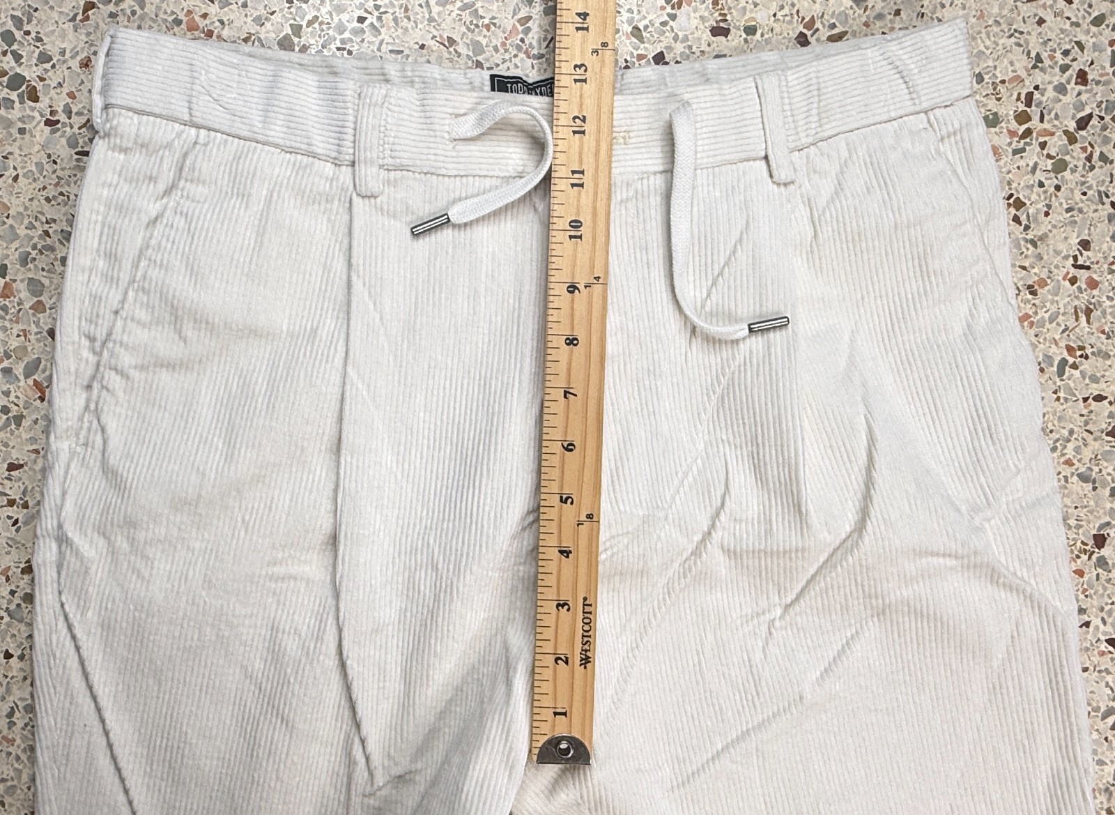 Todd Snyder New York Men’s Drawstring White Corduroy Pants Size Tall Medium