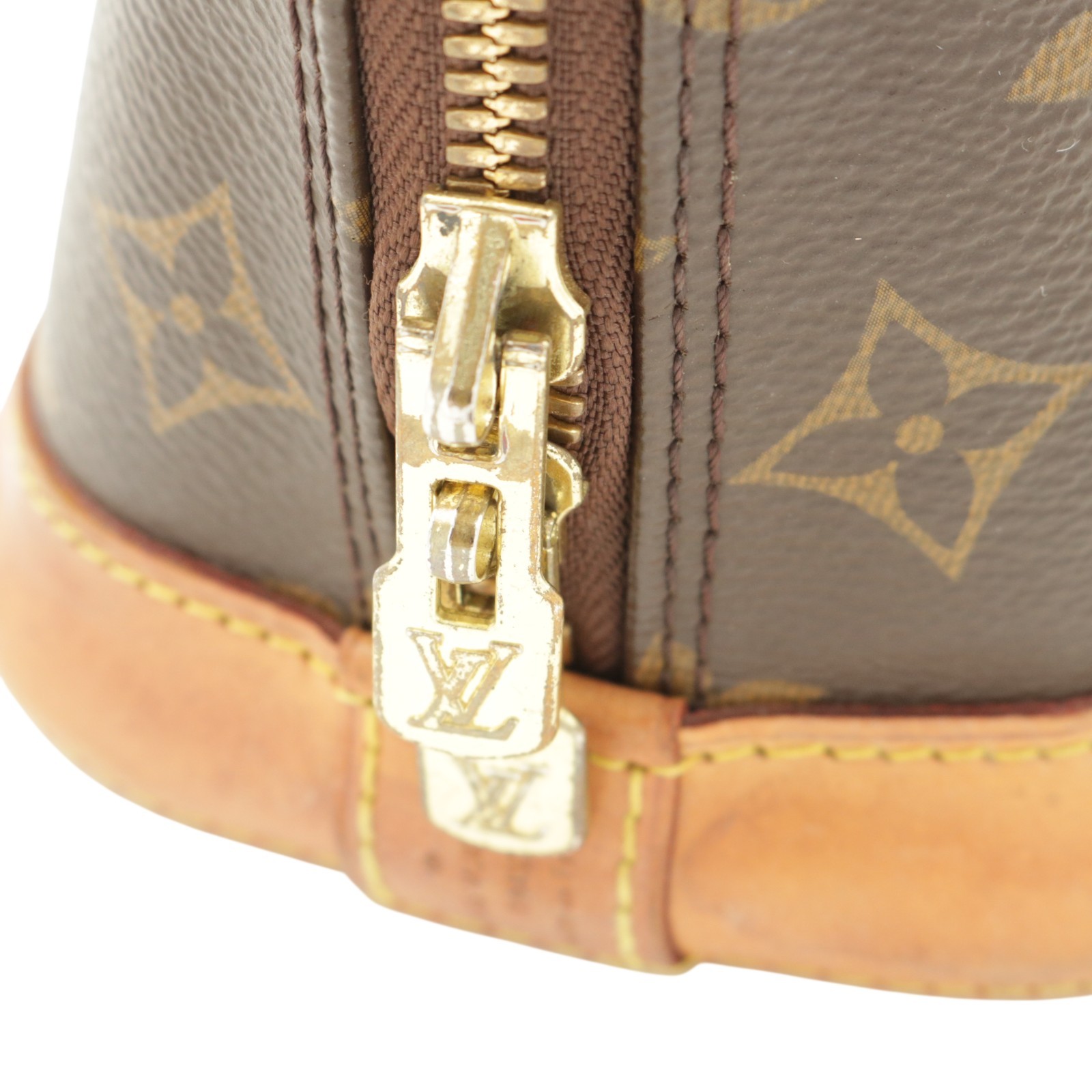 Auth.Louis Vuitton M53152 Alma BB Hand Bag Brown Monogram Canvas Serial: RFID