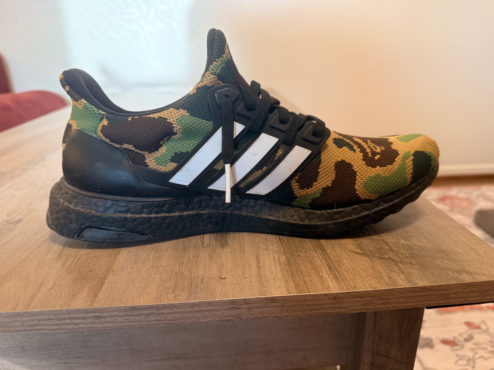 Size 9.5 – A Bathing Ape x adidas UltraBoost 4.0 Green Camo