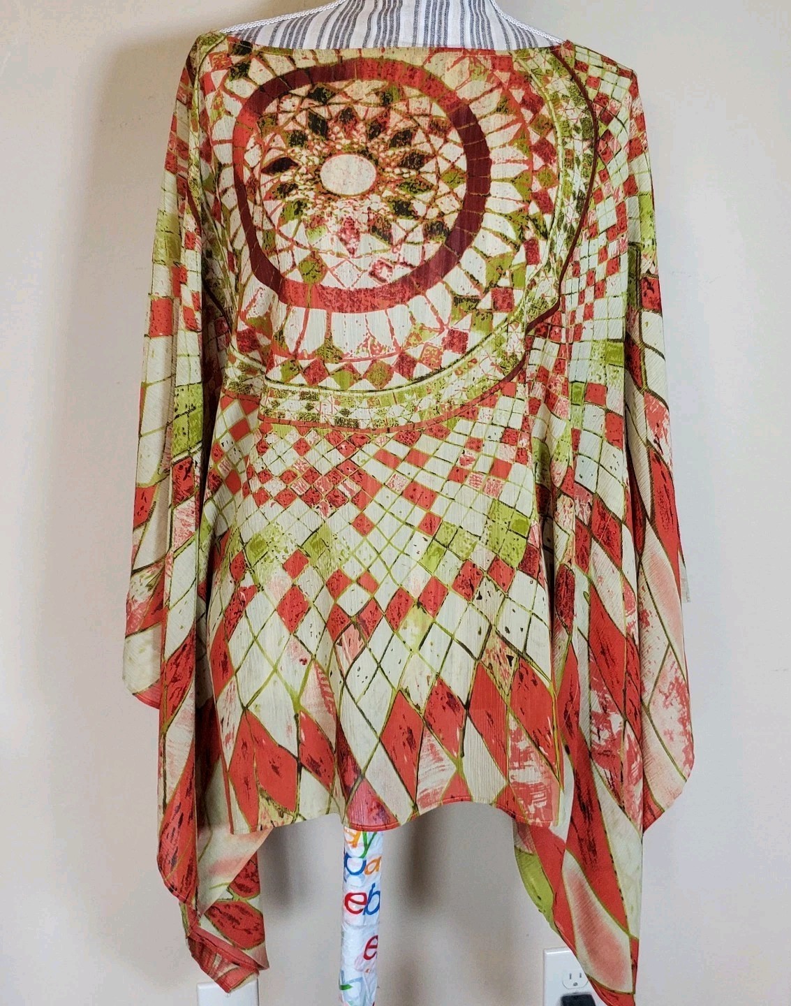 Unique Design Womens Chiffon Sheer Sz 14/16 Summer Cover Up Beach