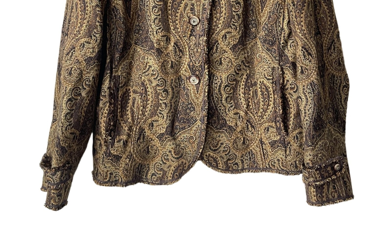 Jones New York Womens Tapestry Jacket 14W Paisley Baroque Regency Victorian
