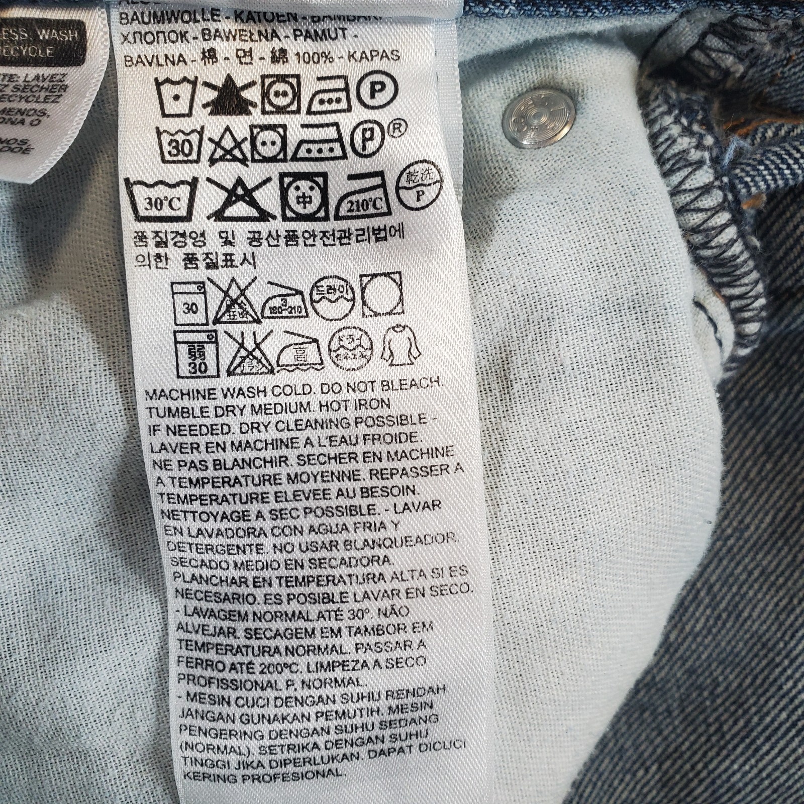 Levis 517 Mens 38×30 Blue Bootcut Denim Jeans Waterless
