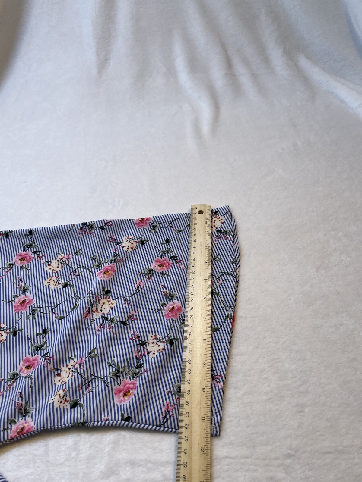 FairyCore Tresics Luxe L Pink Blue White Pin Stripe Dress Floral VNeck Back Tie