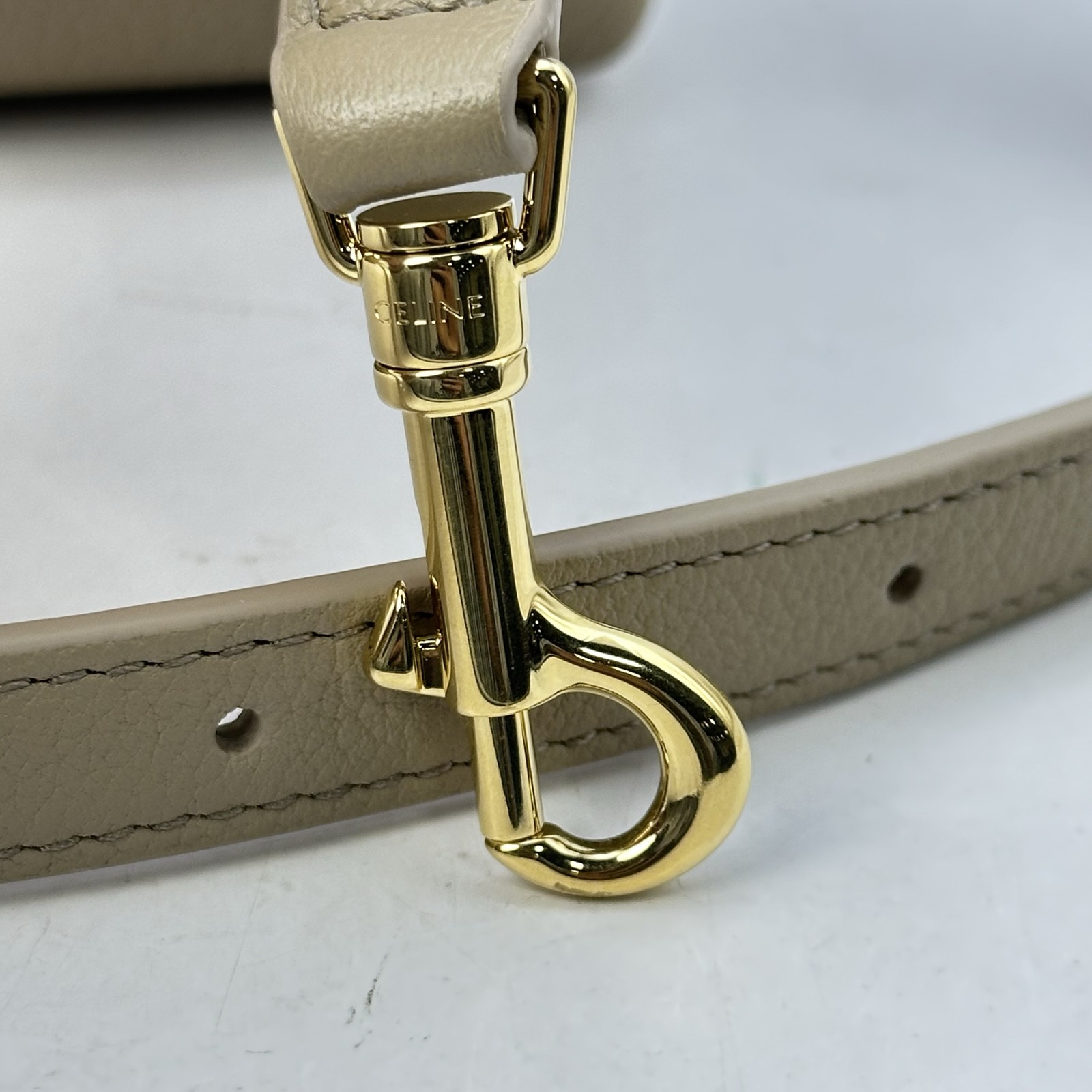 Celine Womens Medium Nino crossbody Top Handle Bag Leather Safari