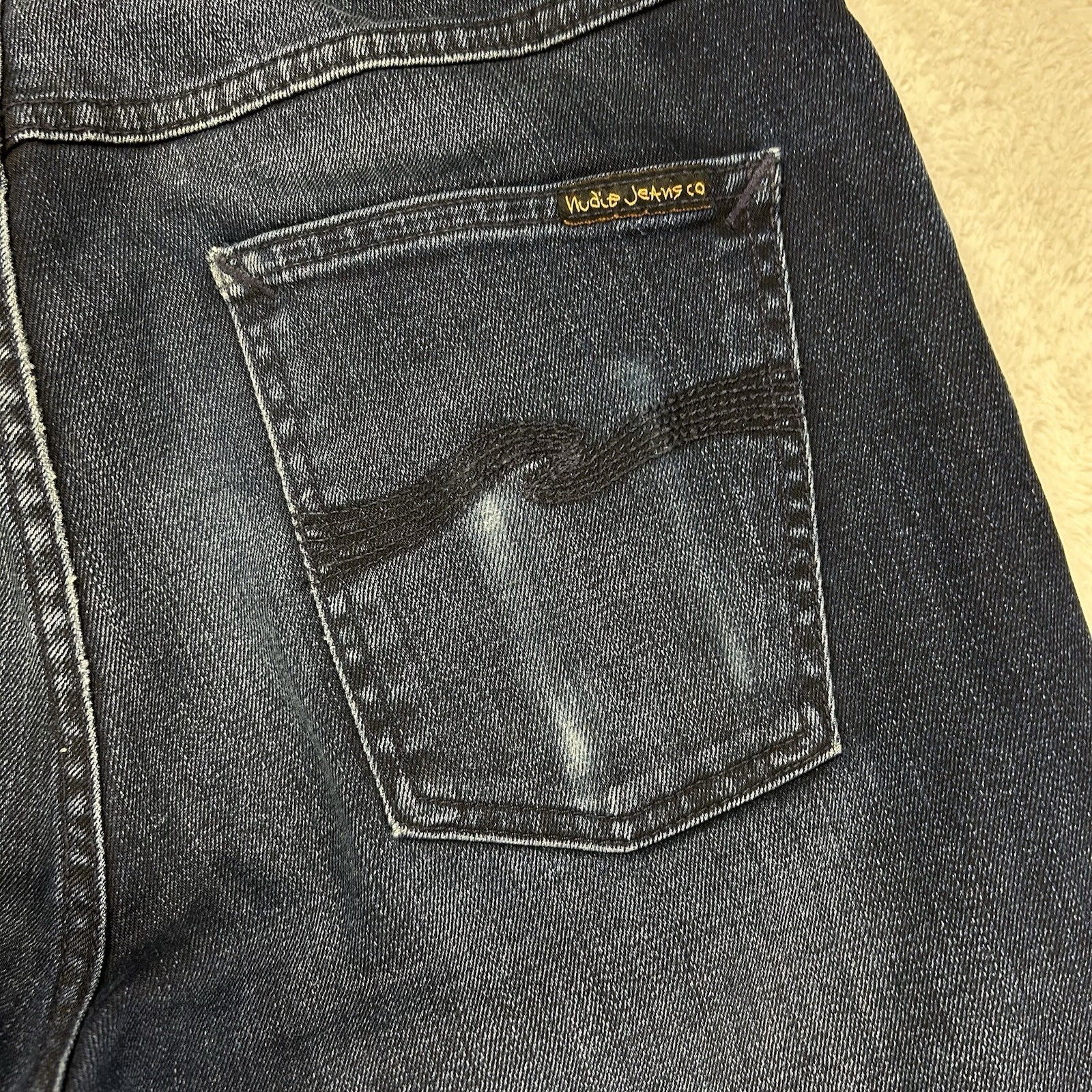 Nudie Jeans Lean Dean Mens 30×29 Deep Sparkle Skinny Tag 30×32 “Read”