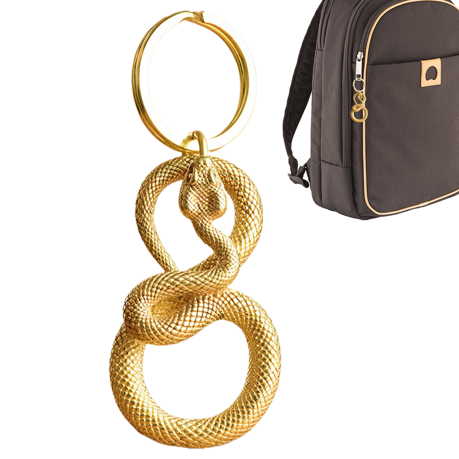 Brass Animal Snake Ornament Key Ring 2025 Chinese Snake Year Hangable Ornament