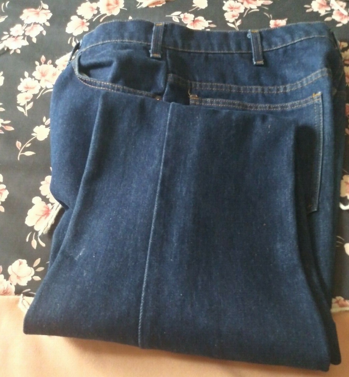 Plain Pockets JC Penny Men’s VTG Jeans Denim Dark Size 35 1/2″ x 32″ Boot Cut