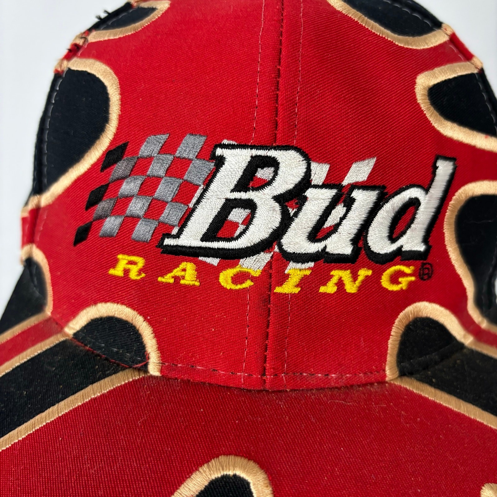 Vintage Budweiser Racing Starter Splat Strapback Hat