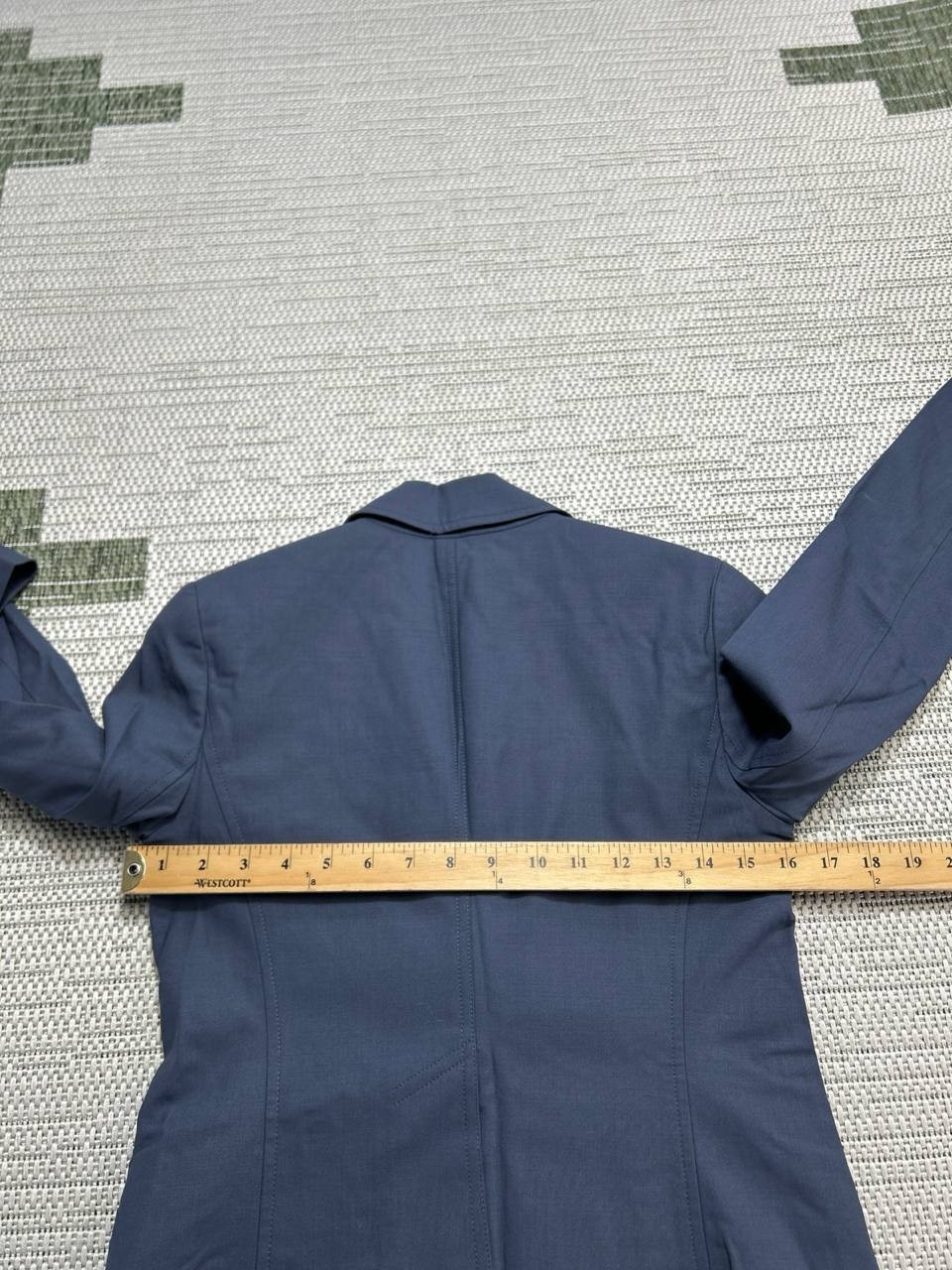 Theory Carissa Blazer Jacket Womens 2 Blue Wool Slim Fit Double Vented Formal