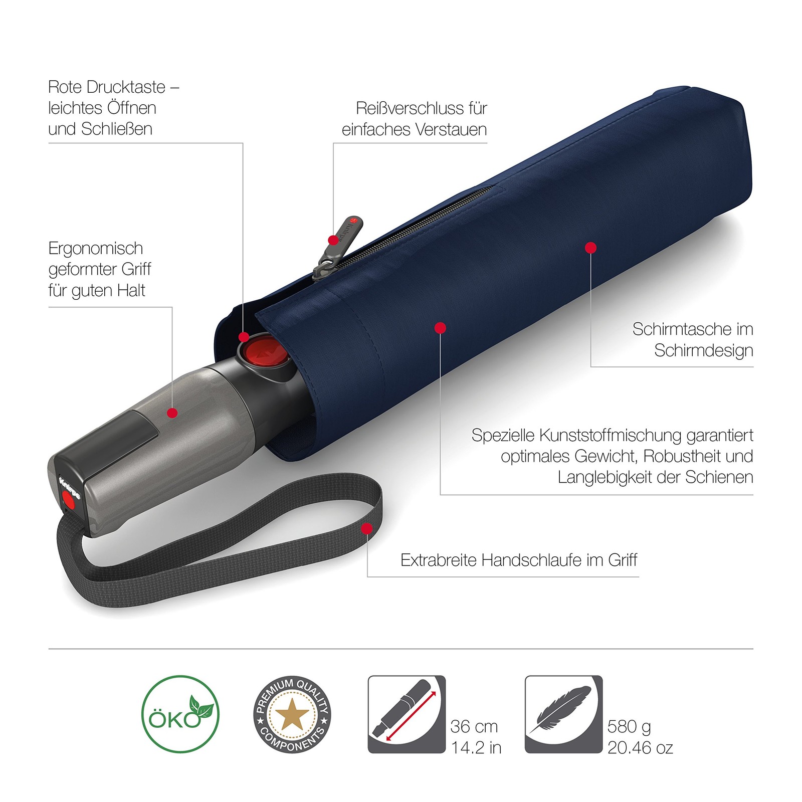 Pocket Umbrella T.400 Duomatic Uni-Automatic Open-Stormproof-Windproof-D…