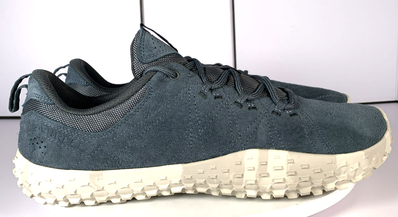 Merrell Mens Wrapt Slate Blue Gray Barefoot Minimalist Suede Sneaker Shoes, 13