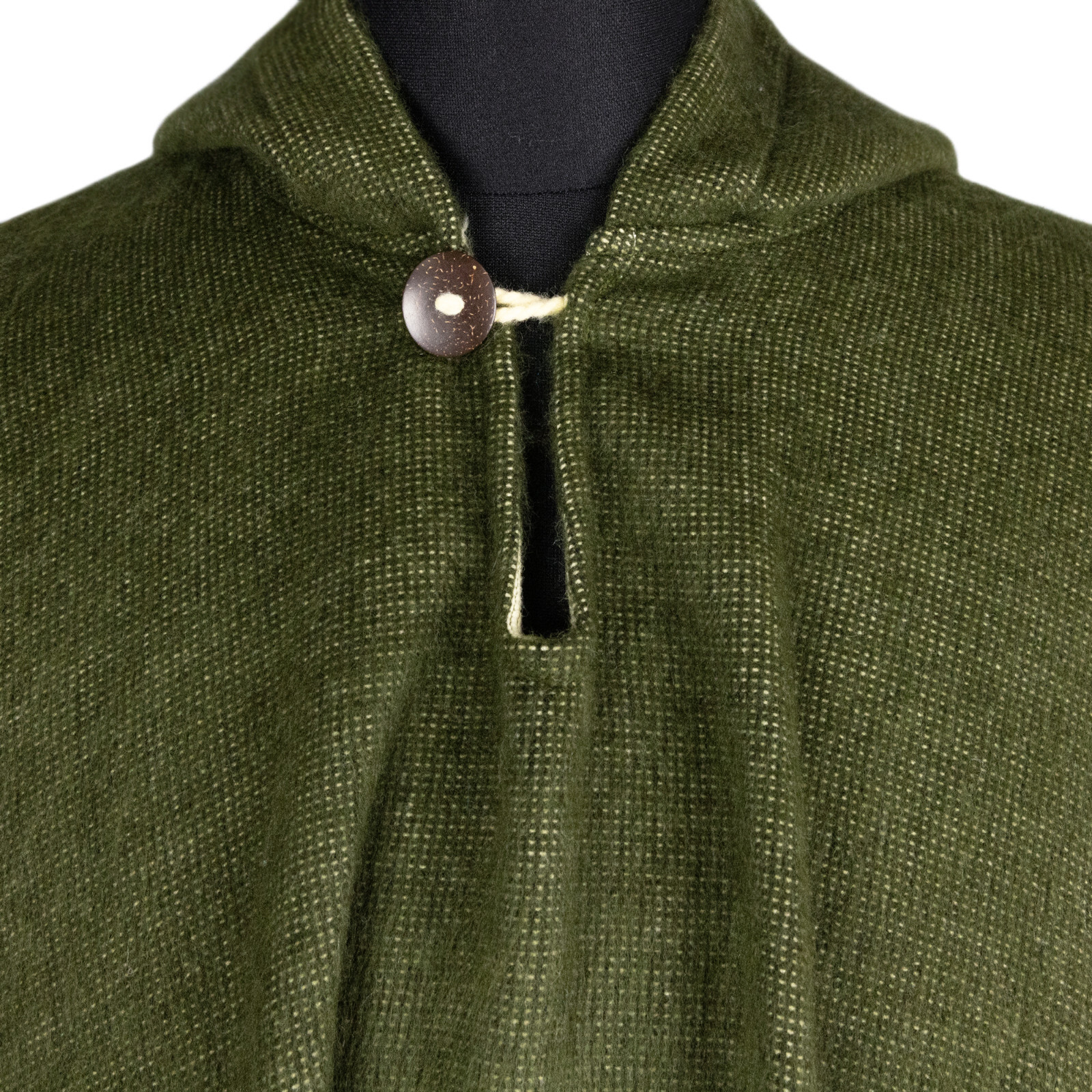 LUXURIOUS ALPACA BLEND PONCHO | HOODED | SOFT&WARM | UNISEX | SOLID OLIVE GREEN