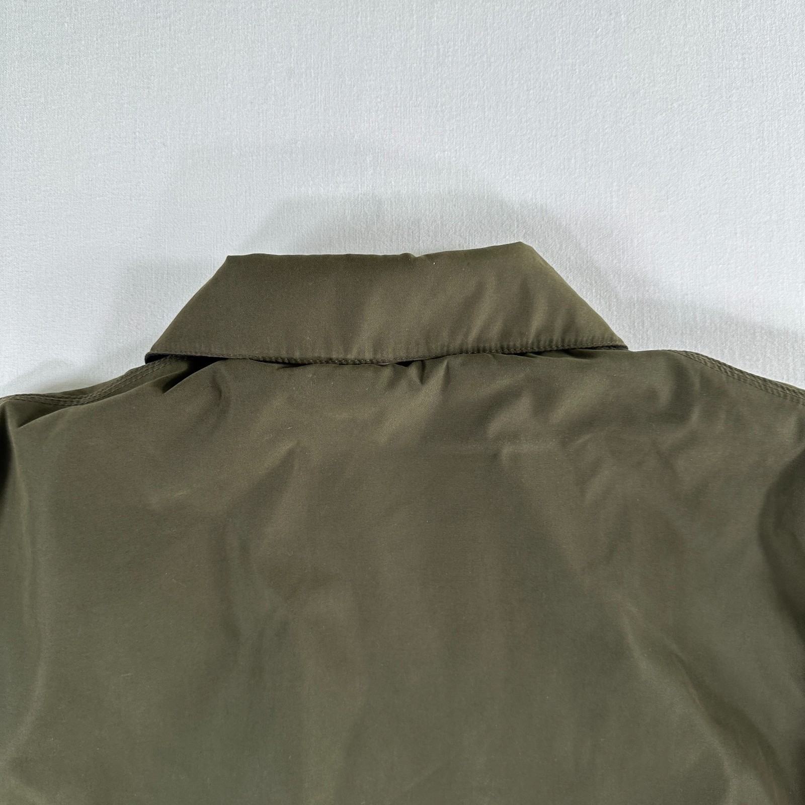Vintage Hathaway Mens Bomber Jacket Green Microfiber Size M Collared