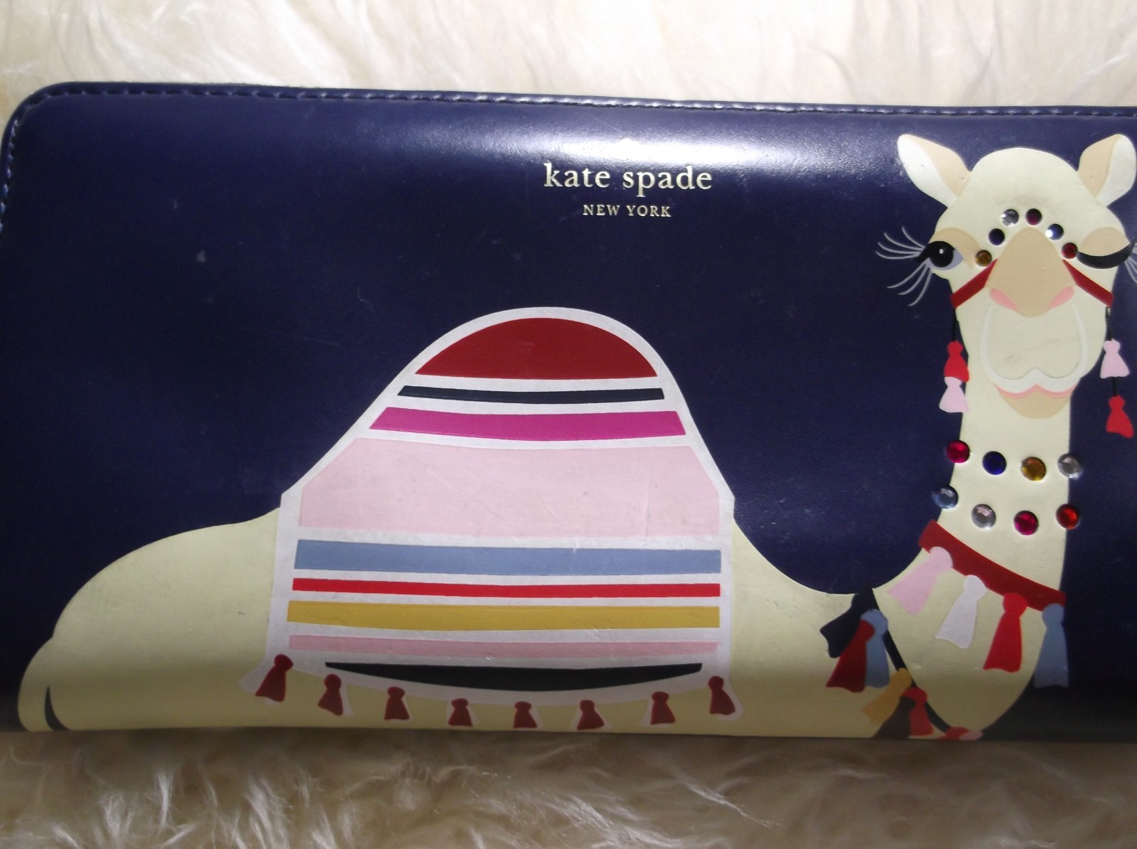 Kate Spade New York Spice Things Up Camel Neda Wallet Blue WLRU4841