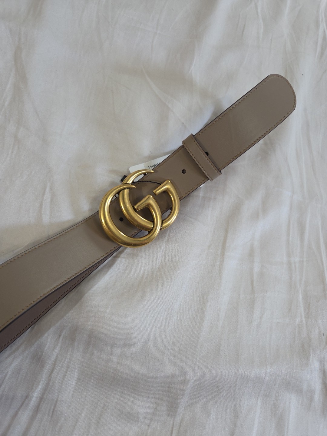 Authentic Gucci Pink Taupe Leather Belt, Women Size 30-32 IT 90CM