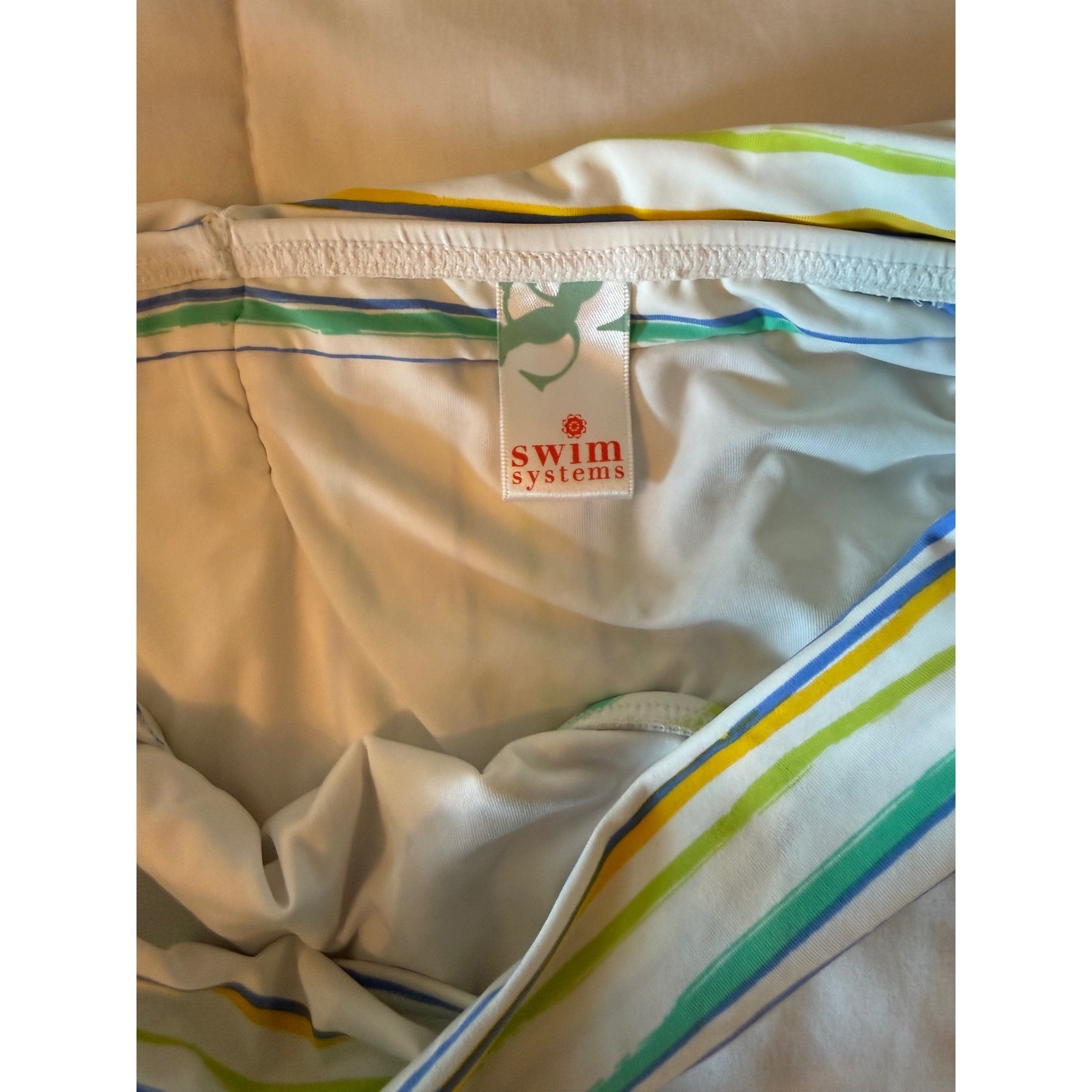 Swim Systems Multicolor Striped Tankini Top & Bikini Bottom Set 38DD C792