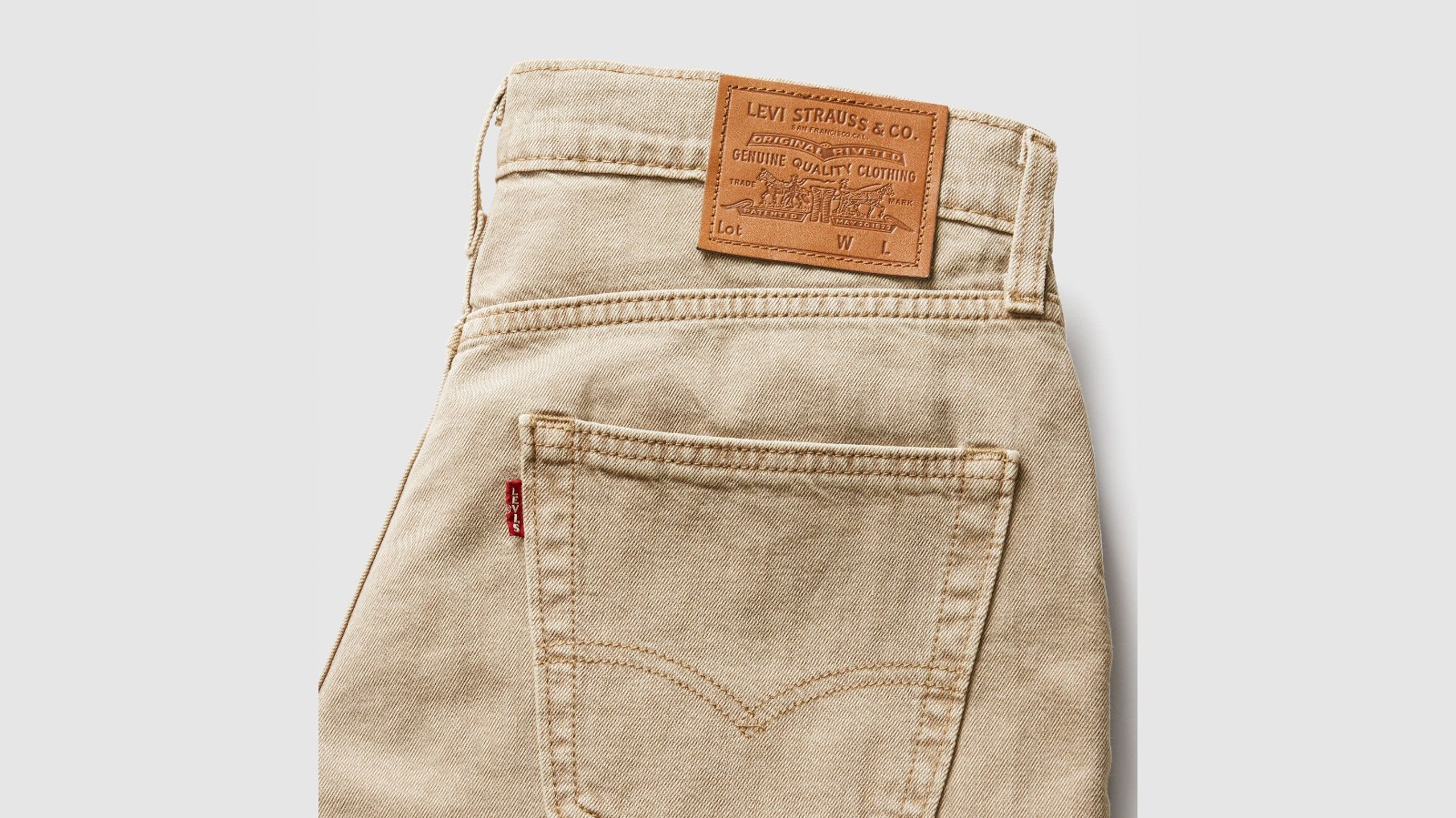 Men’s Levi 568 Premium Loose Linen+ Denim, Tan Choose Size