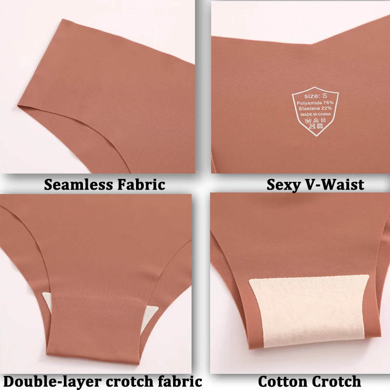 Low Rise Brief Panties Seamless Stretch Breathable Soft Comfortable Fit 4PCS