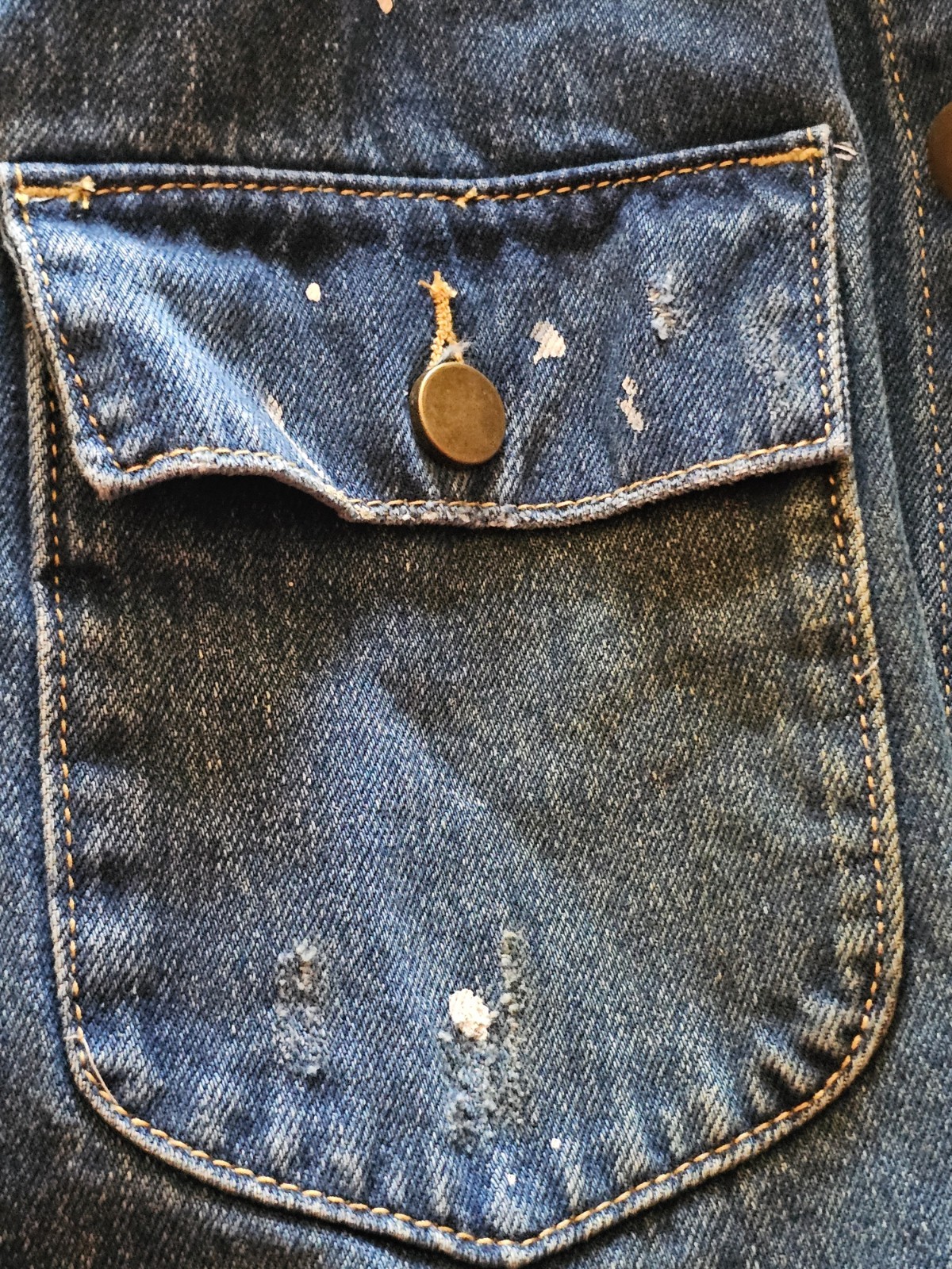 🚨🔥FOUND SANDWASH BLUE KAVIR PAINTER DENIM JACKET MEN SIZE XL RETAIL $168.00