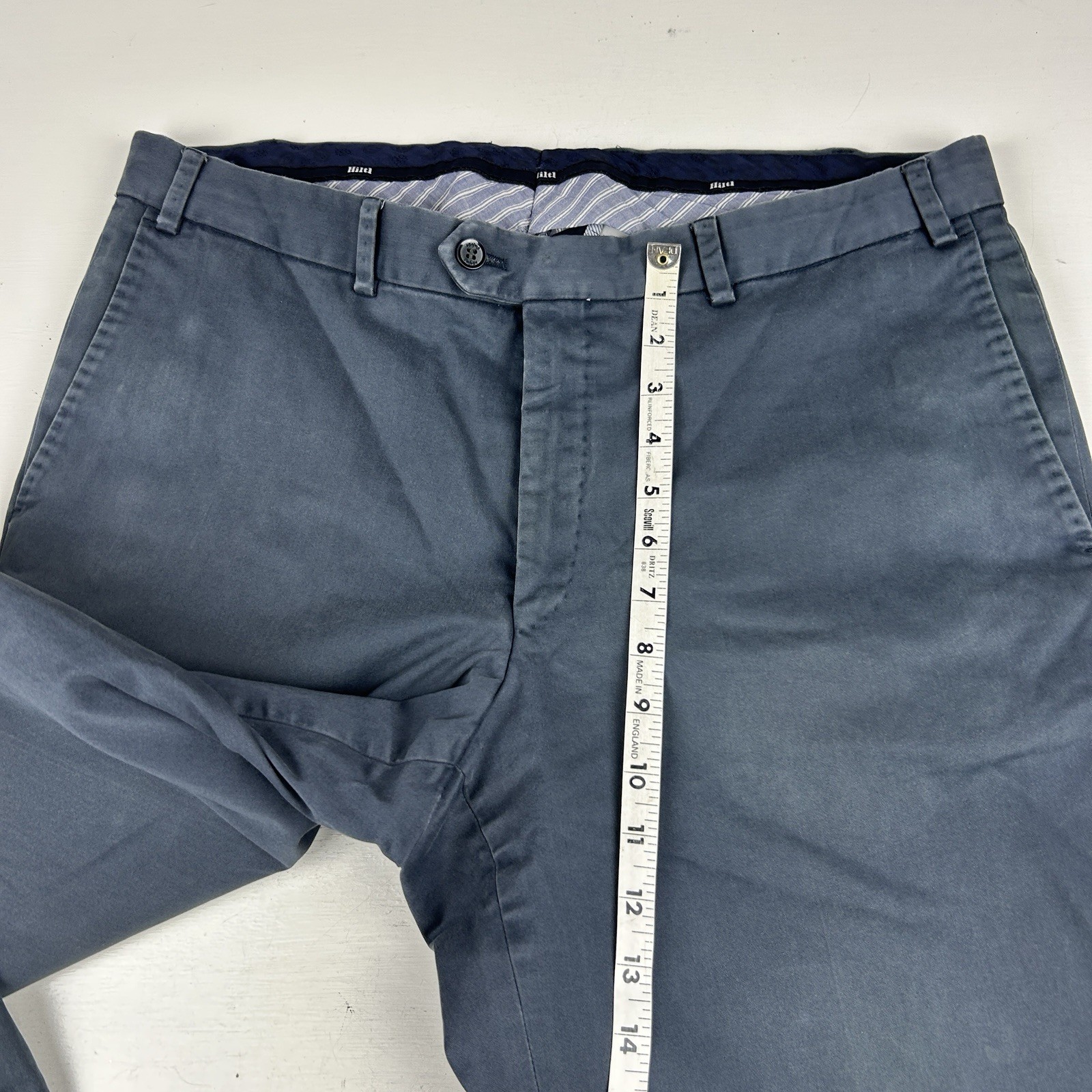 Hiltl Casual Chino Pants Men Sz 34×30 Gray Cotton
