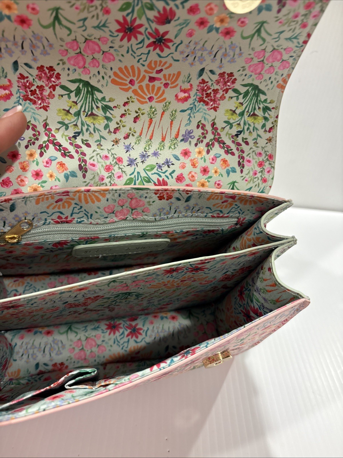 Betsey Johnson Spring Floral Yellow Bag Purse Crossbody Top Handle Basket charm
