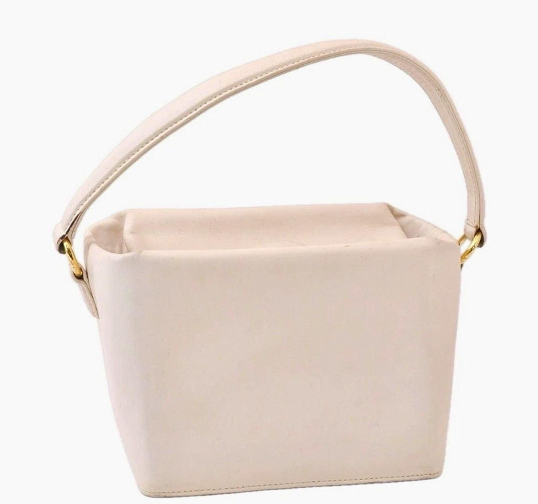 Givenchy Ivory Small Trapezoid Shoulder Bag Gold Tone Hardware Zip Detach Strap