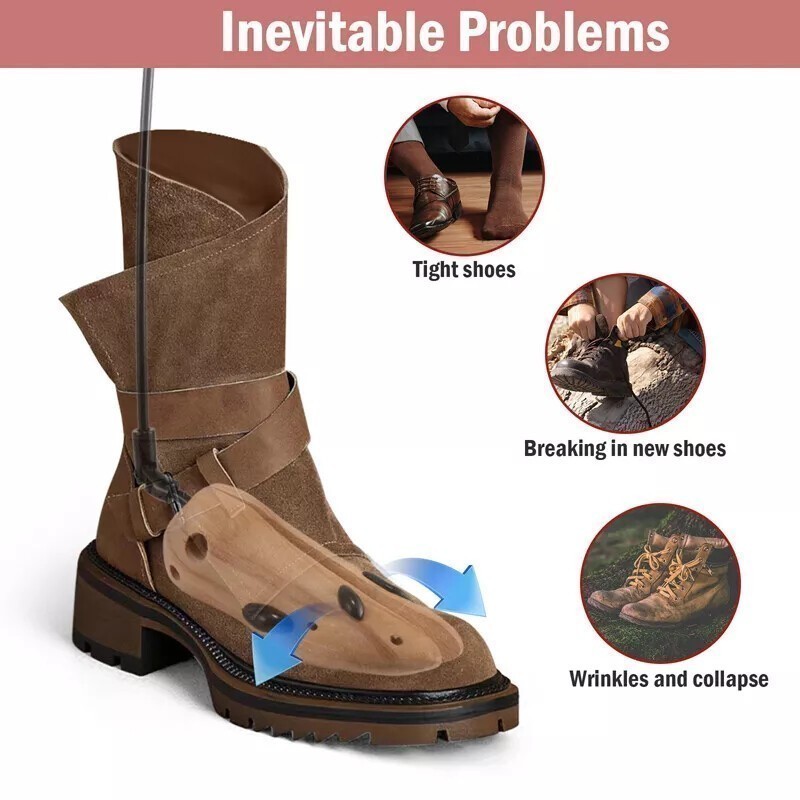 1 Pair Boot Stretcher Wooden Shoe Shaper Western Cowboy Boot Expander for Men M