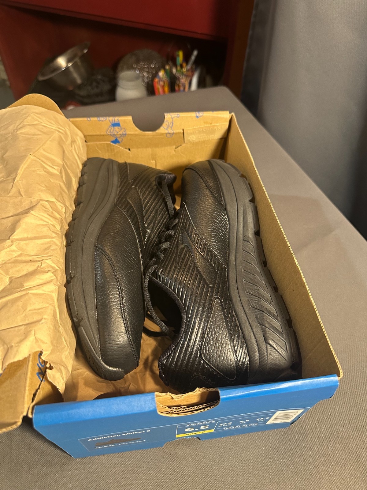 Womens Brooks Addiction Walker 2 – 6.5 D Wide – All Black – Brand New Walking