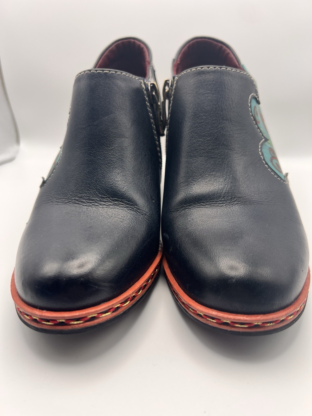 L’Artiste by Spring Step Zami Blue Leather Shoes Bootie Women’s Size 35 US 5
