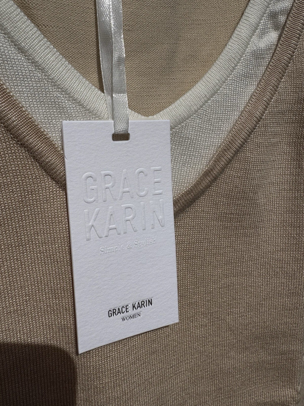 Grace Karin V-Neck Cap Sleeve Pullover Sweater Woman’s Medium NWT